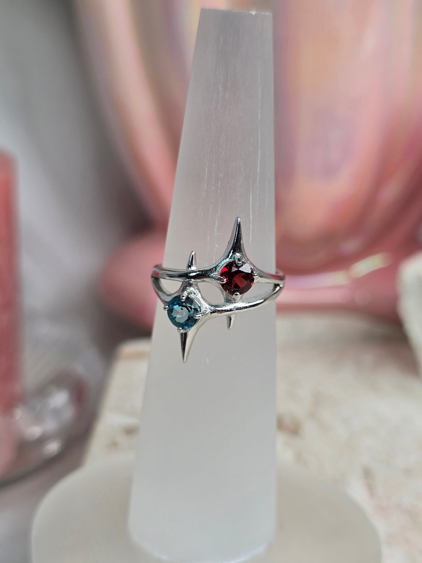 Sterling Silver & Crystal Adjustable Rings