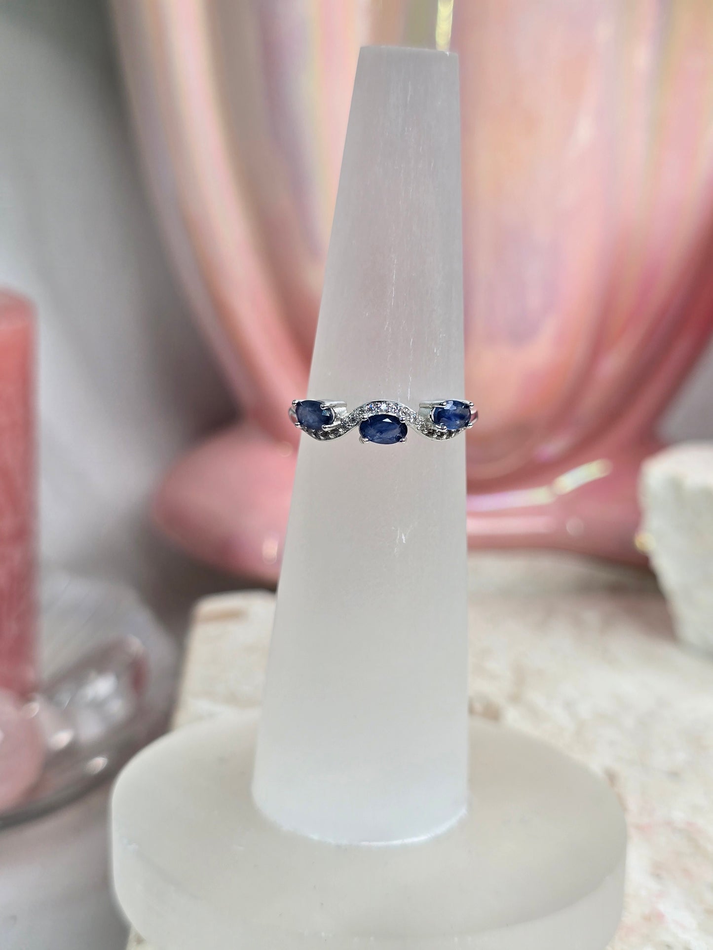 Sterling Silver & Crystal Adjustable Rings