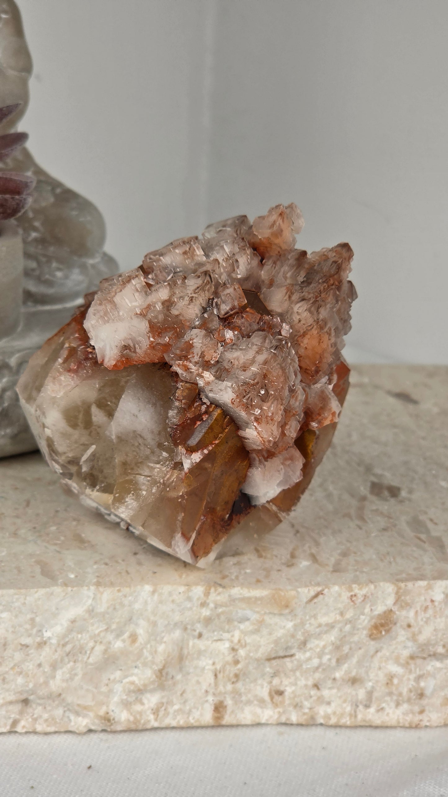 Cubic Calcite over Dog Tooth Calcite