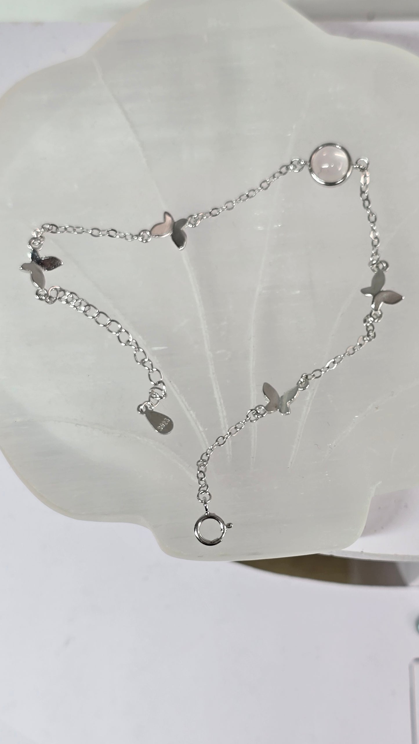 Rose Quartz Sterling Silver Bracelet