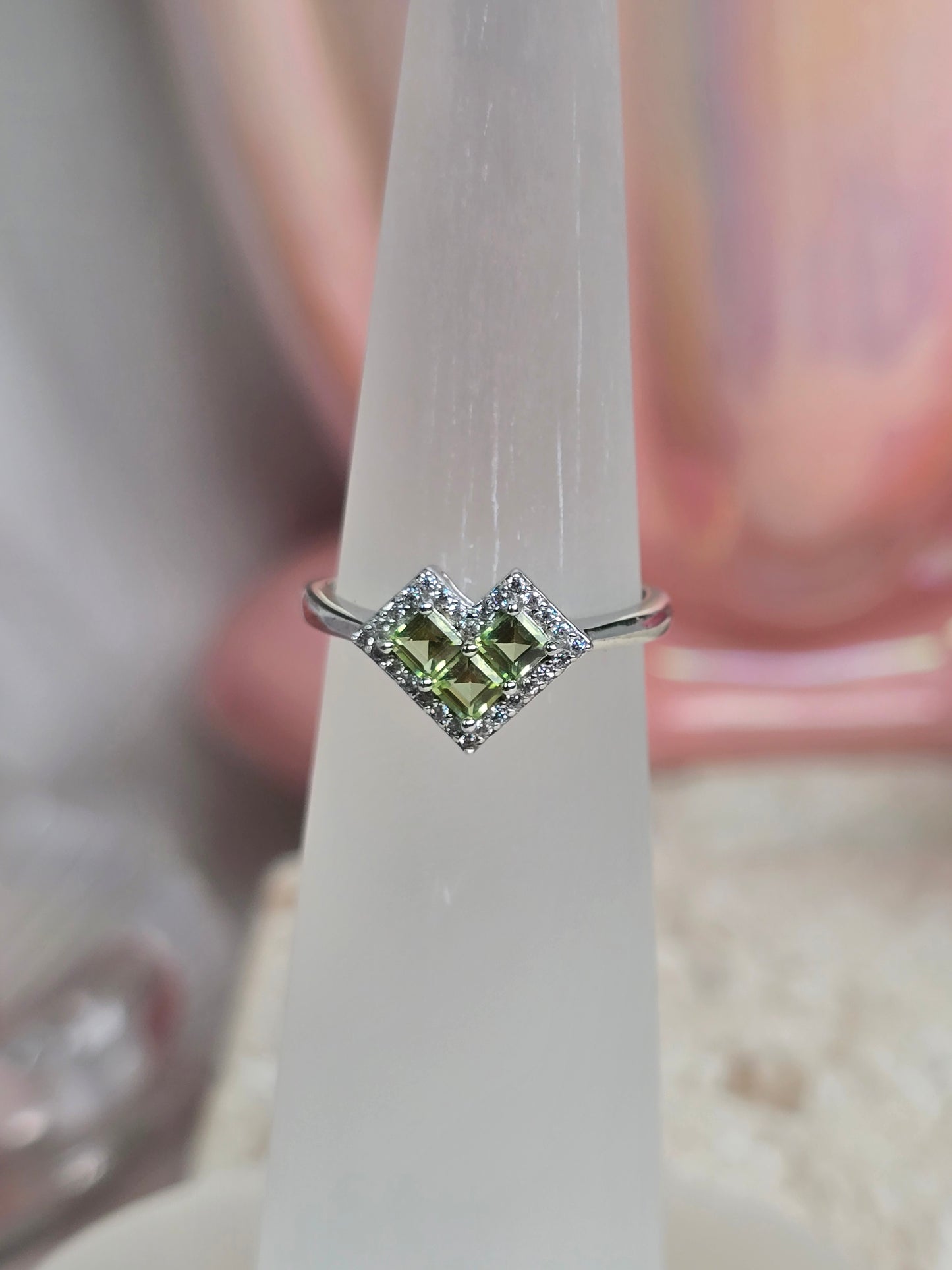 Sterling Silver & Crystal Adjustable Rings