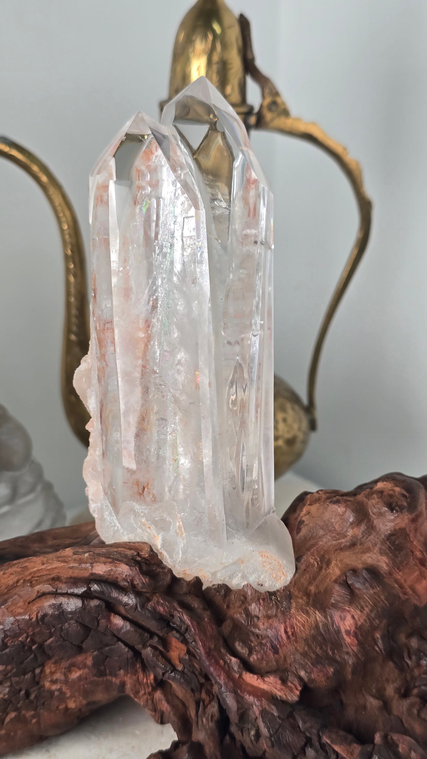 Collectors Grade Tibetan Himalayan Quartz Point Cluster & stand