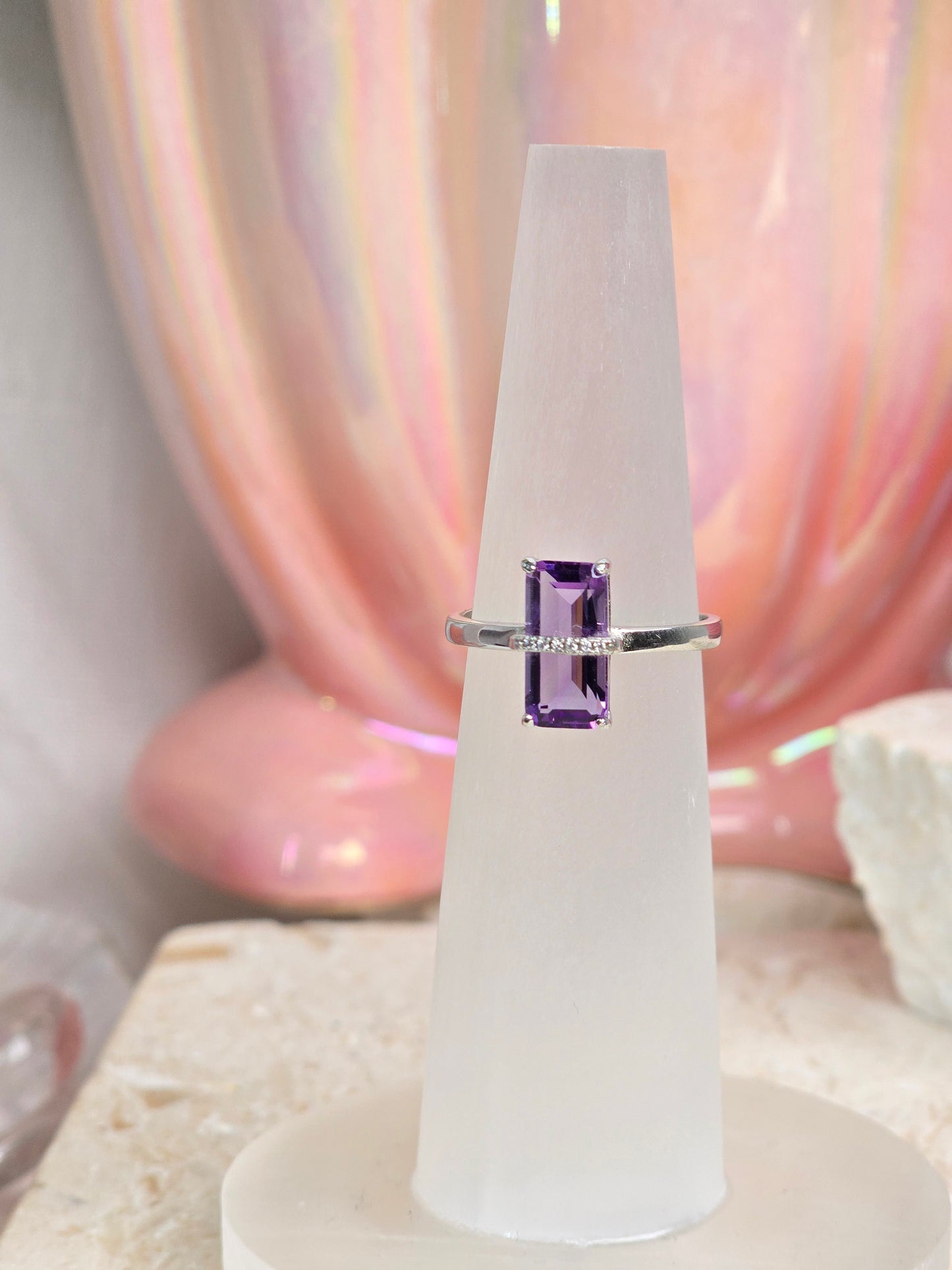 Sterling Silver & Crystal Adjustable Rings