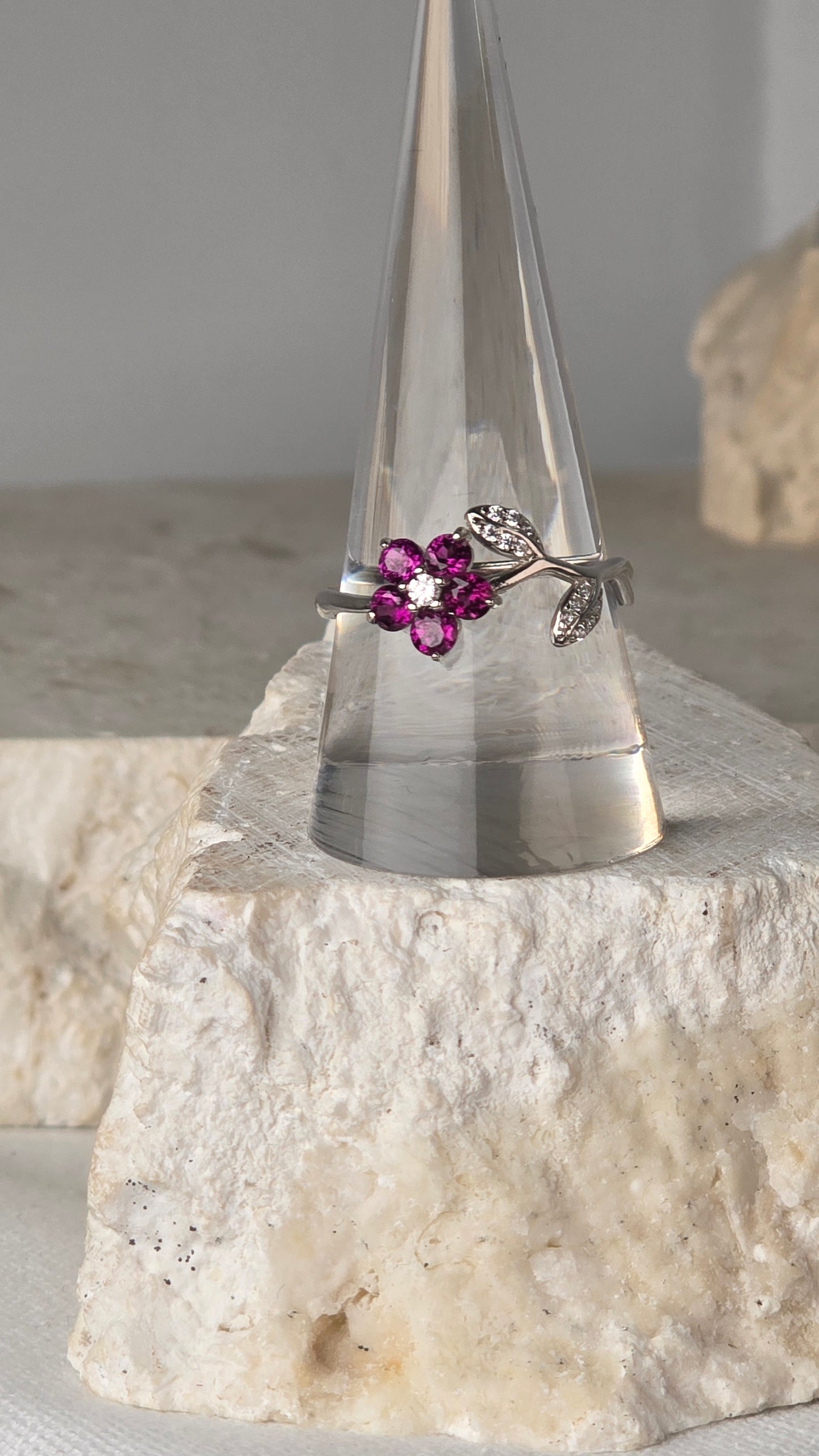 Tourmaline Sterling Silver Ring adjustable band