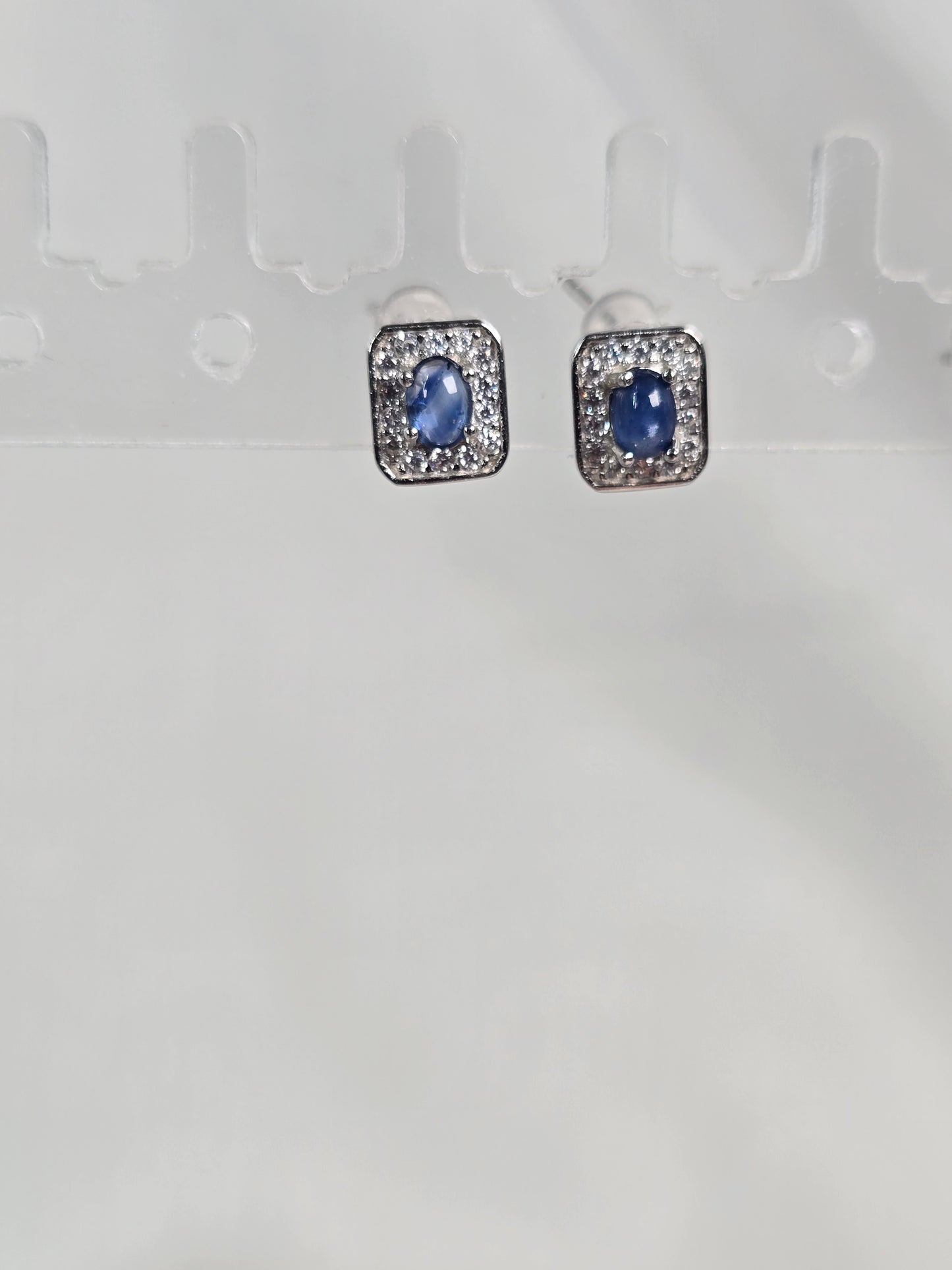 Saphire Sterling Silver stud Earrings