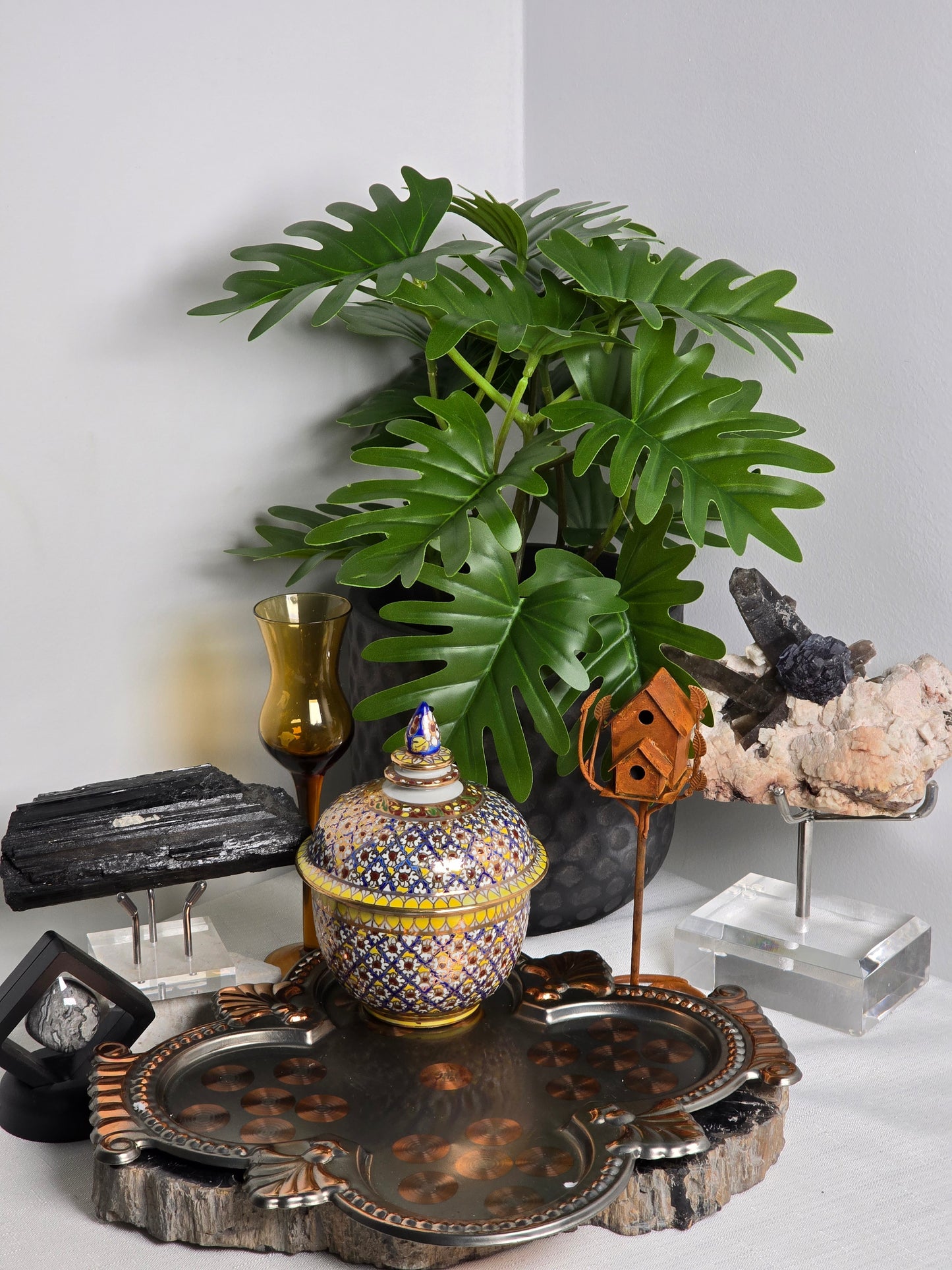 Hand painted Ornate Ceramic Jar