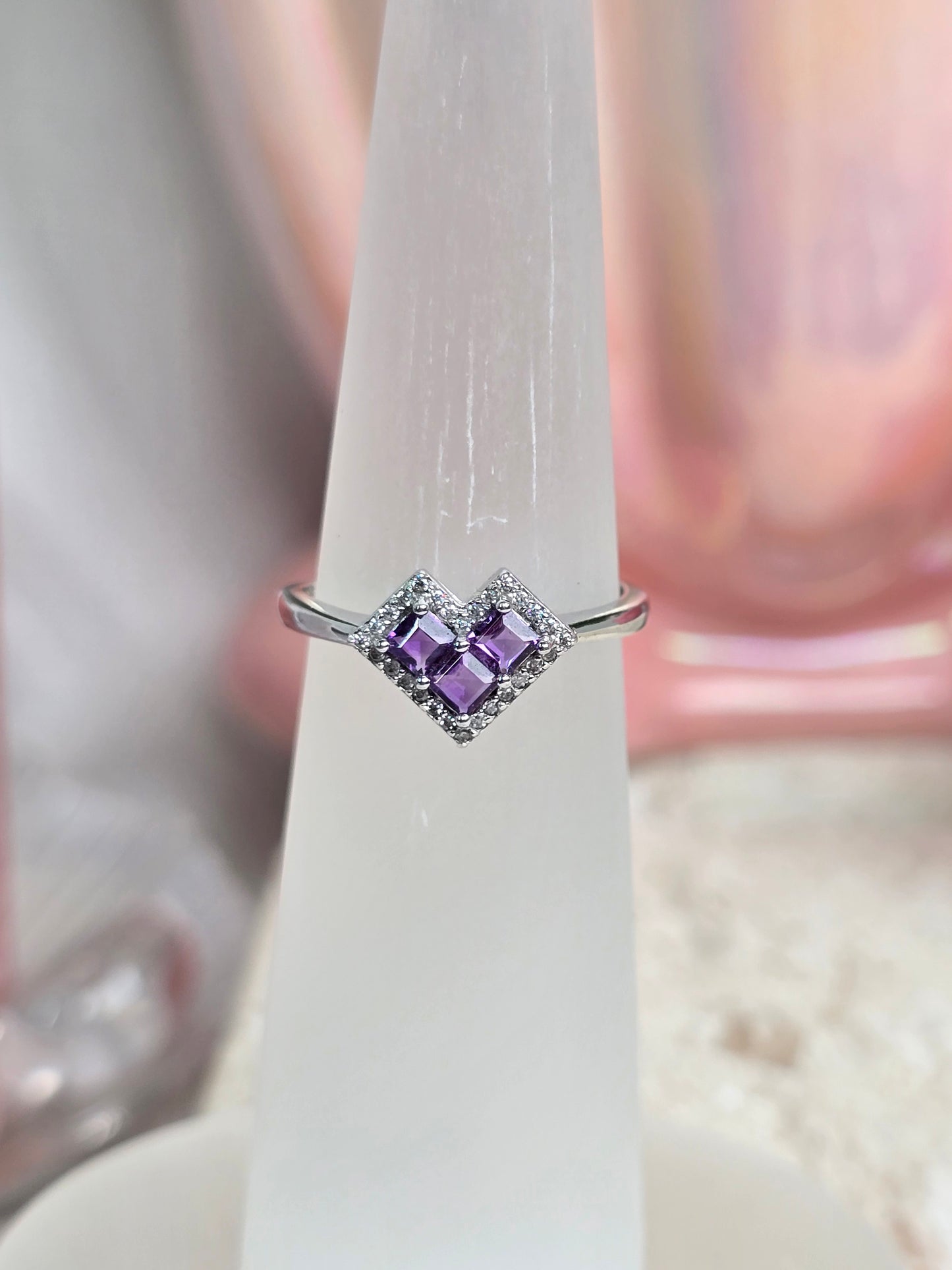 Sterling Silver & Crystal Adjustable Rings