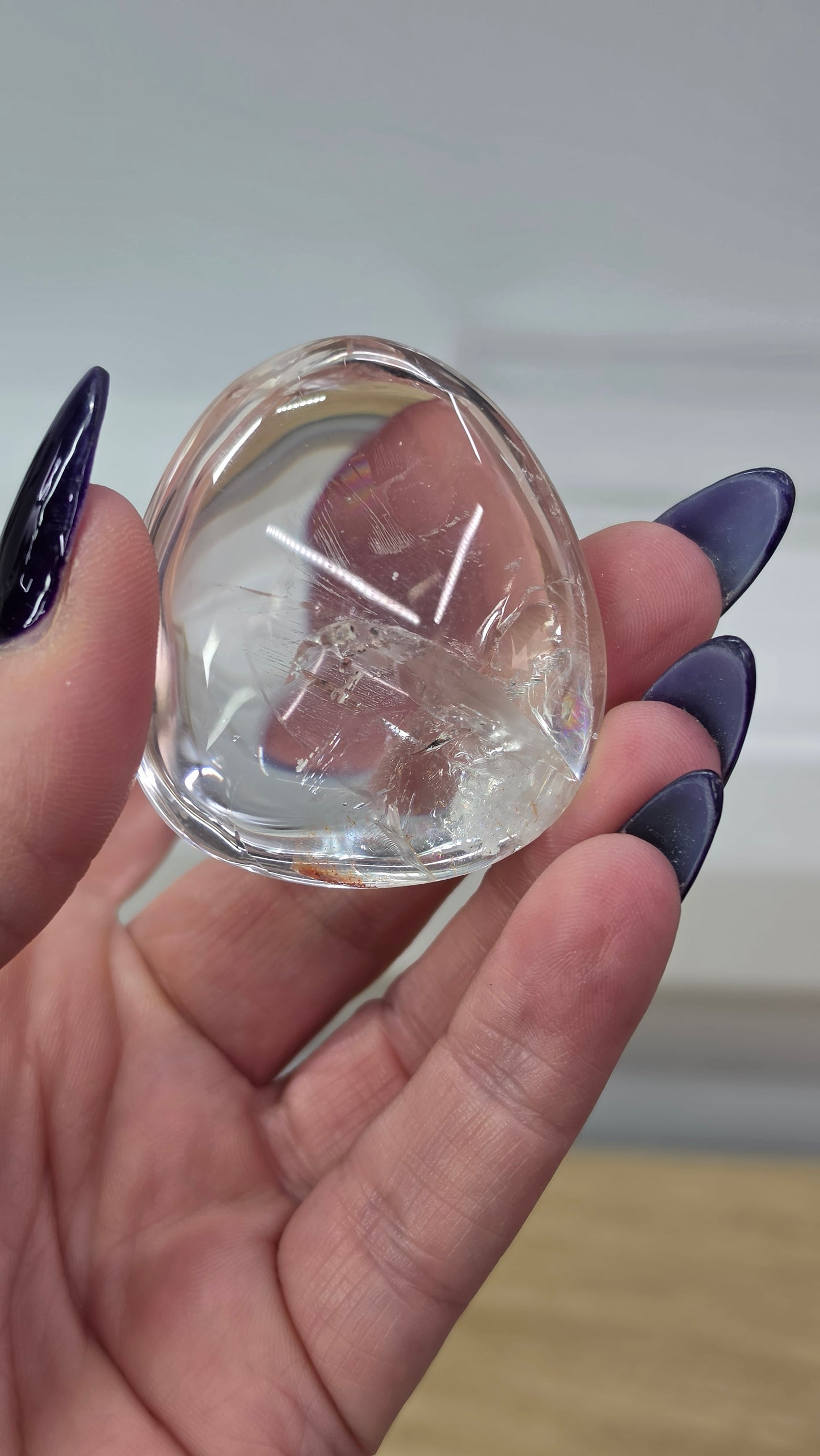 High quality Clear Quartz Palm Stone