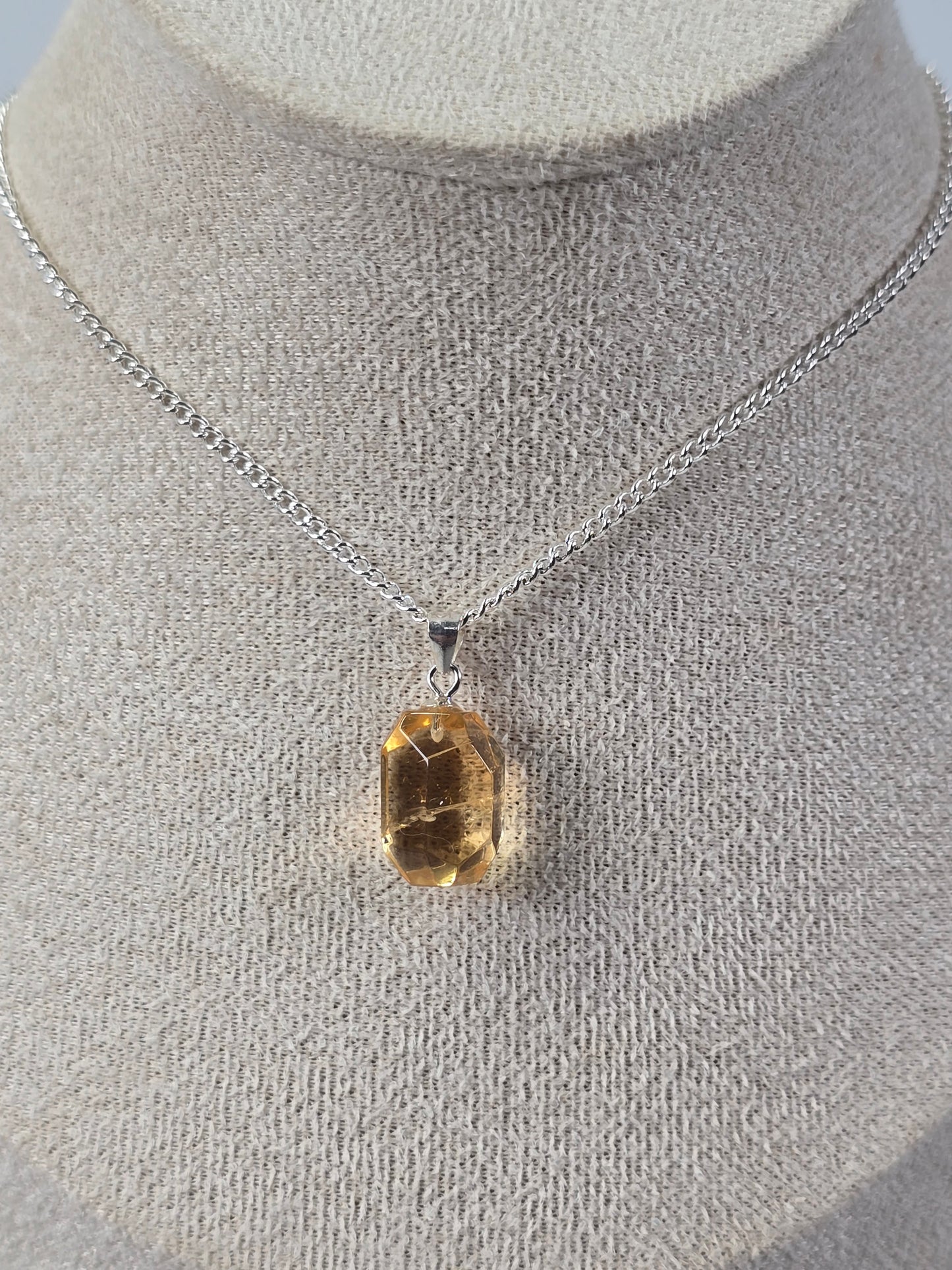 Brazilian Citrine pendant on Sterling Silver Chain