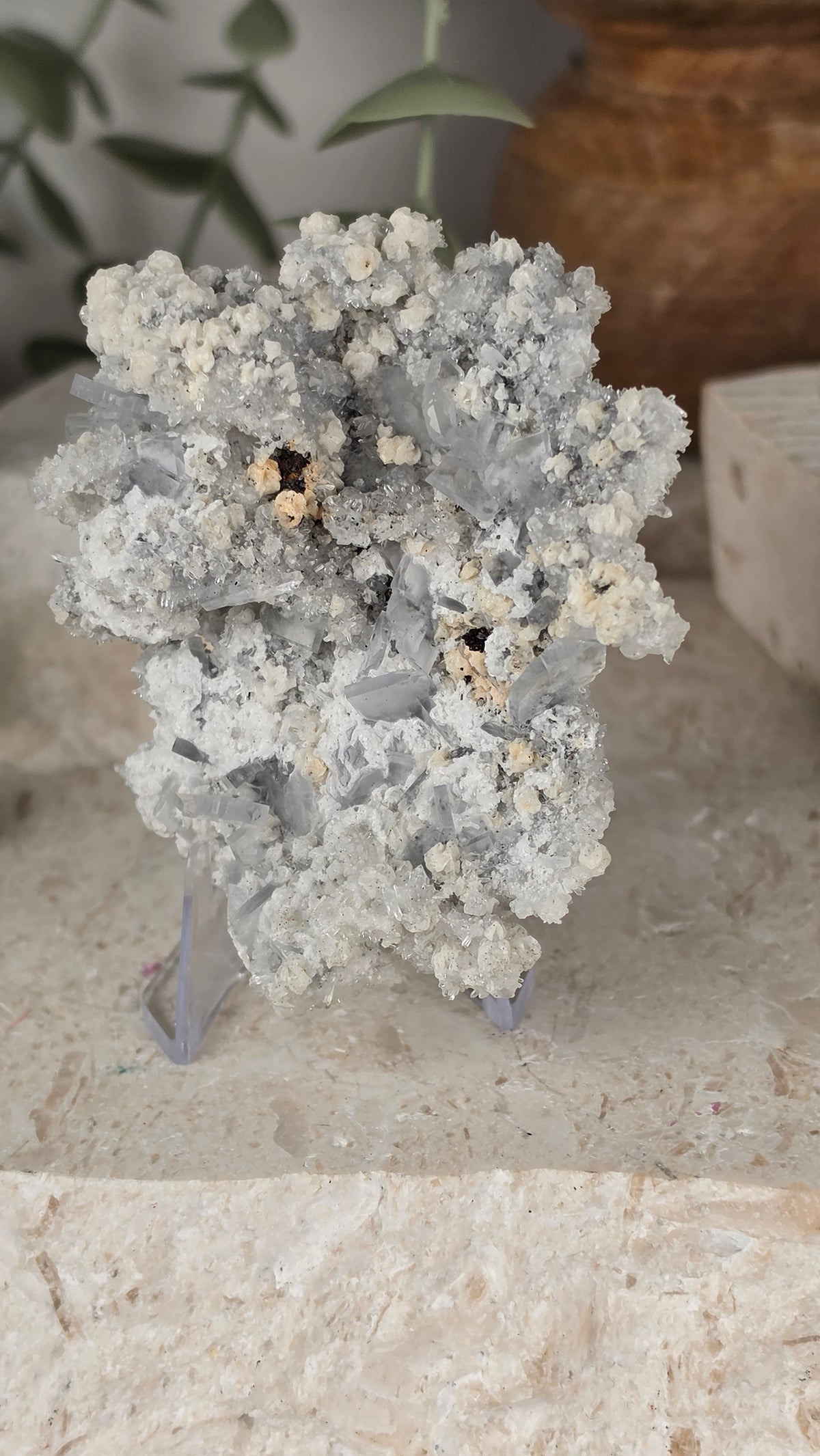 Blue Barite on Quartz