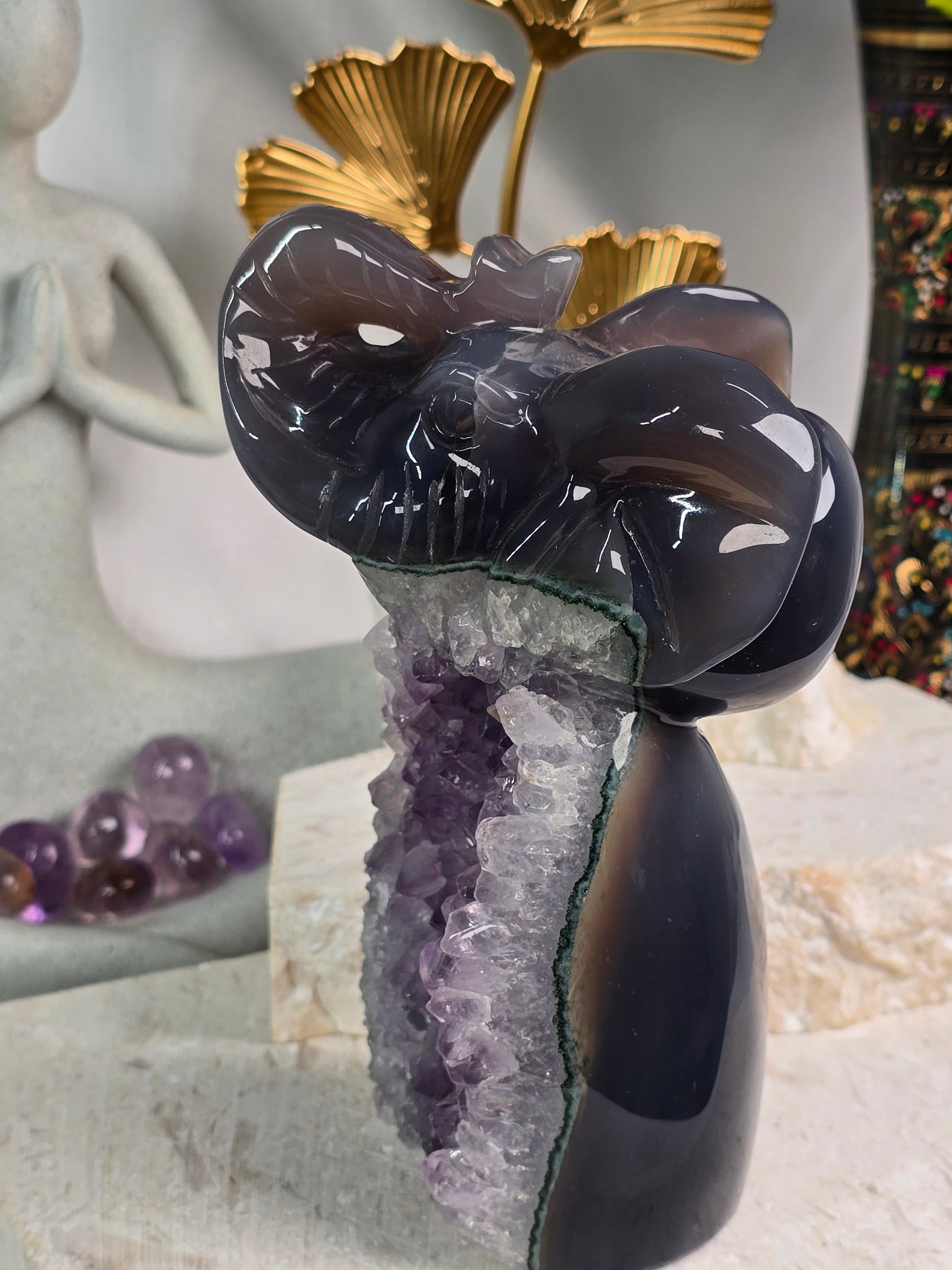 Amethyst Agate Elephant