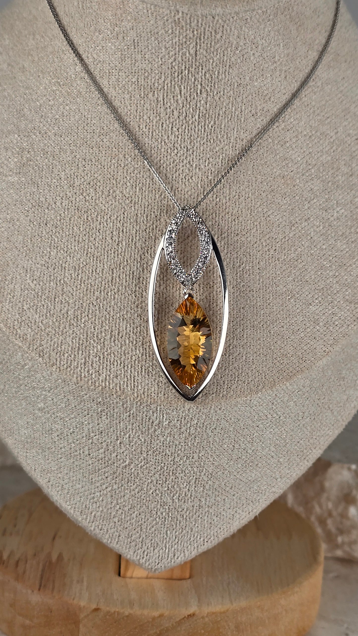Brazilian Citrine Sterling Silver Necklace