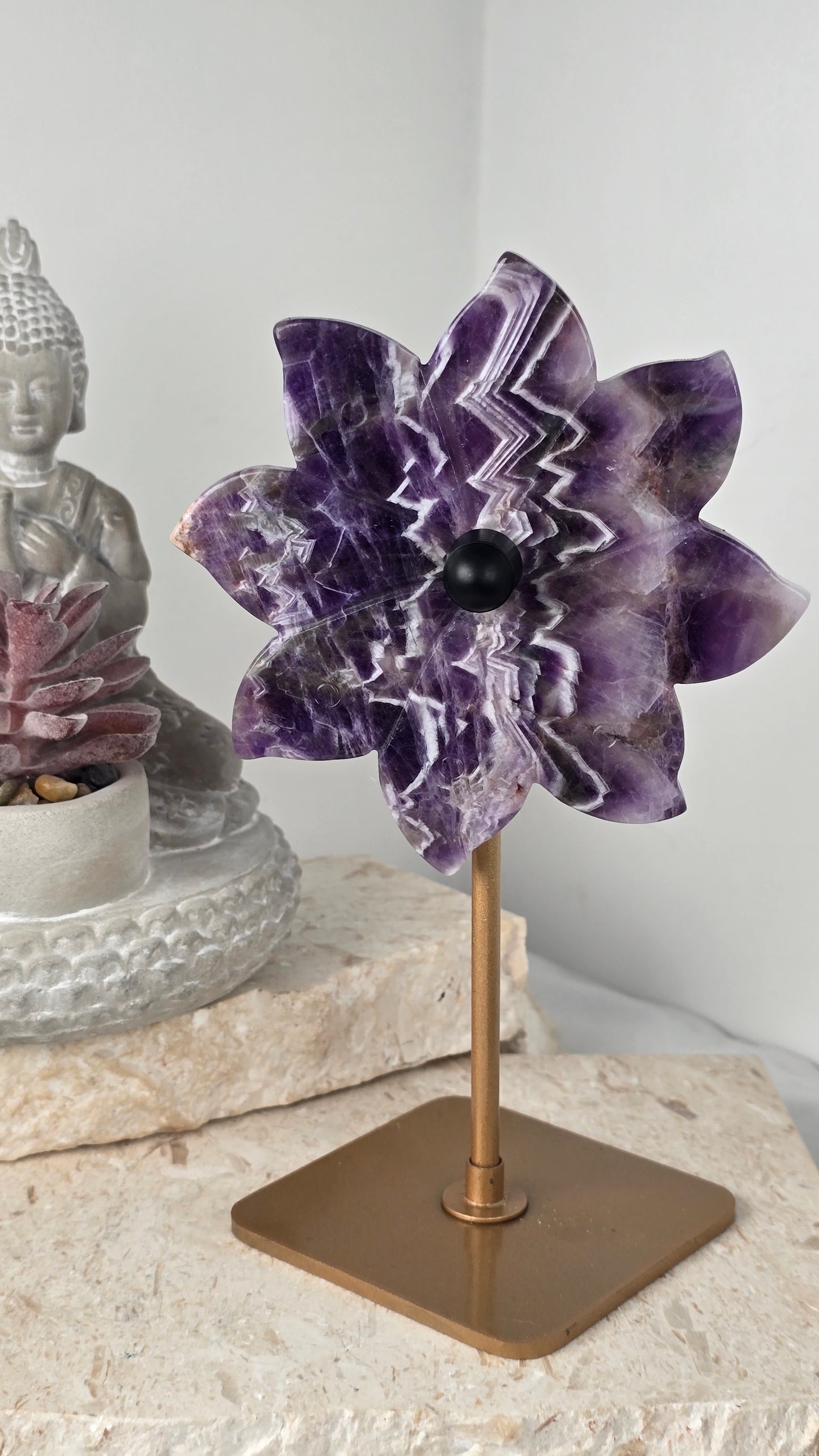 Chevron Amethyst Spinning Pin Wheel