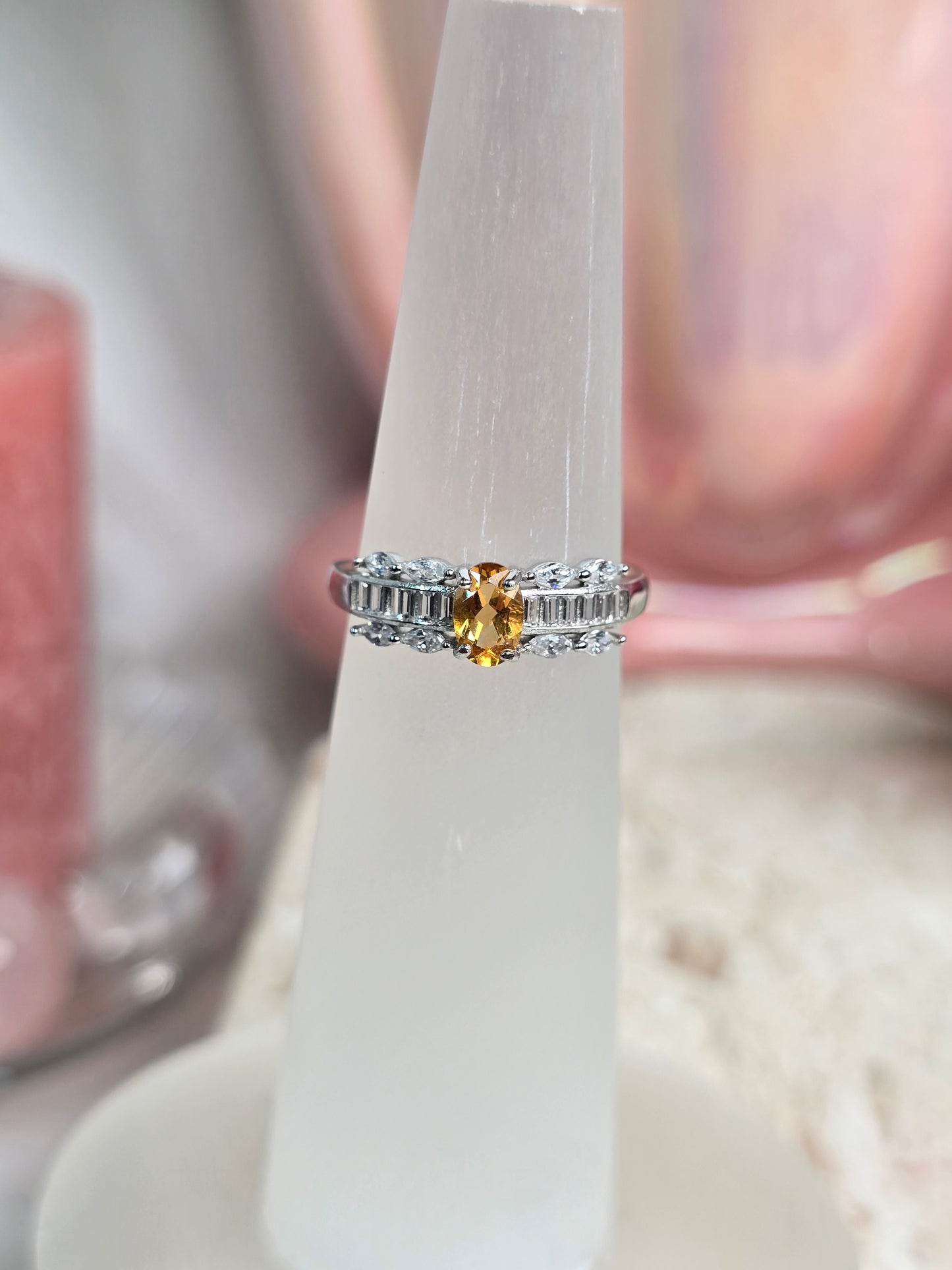 Sterling Silver & Crystal Adjustable Rings