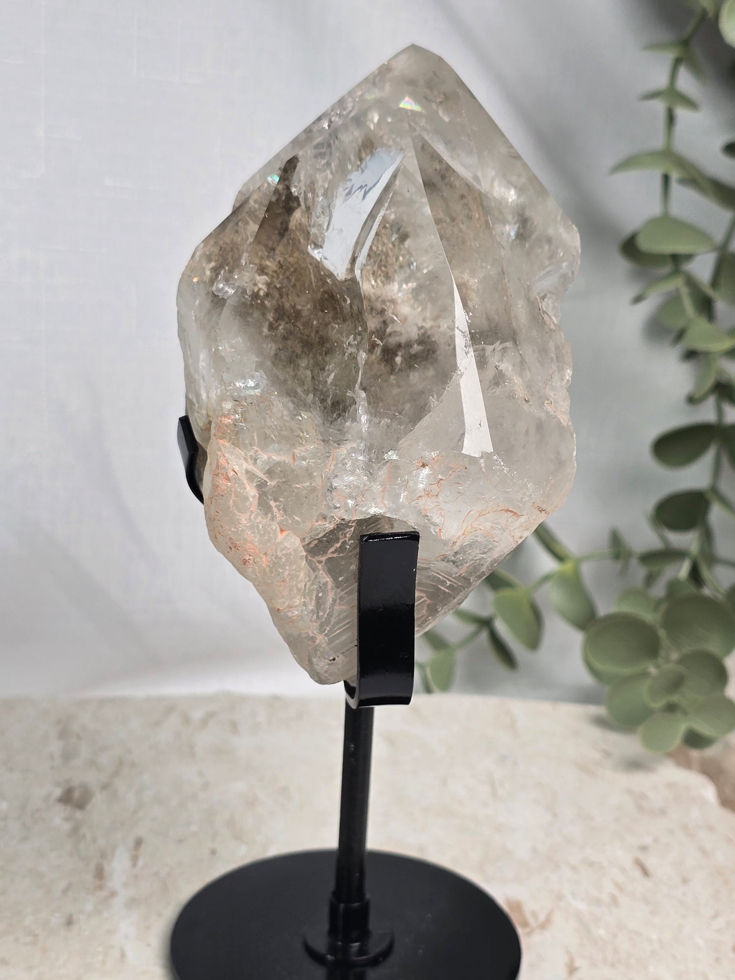 Rainbow Garden Quartz Double Point & stand