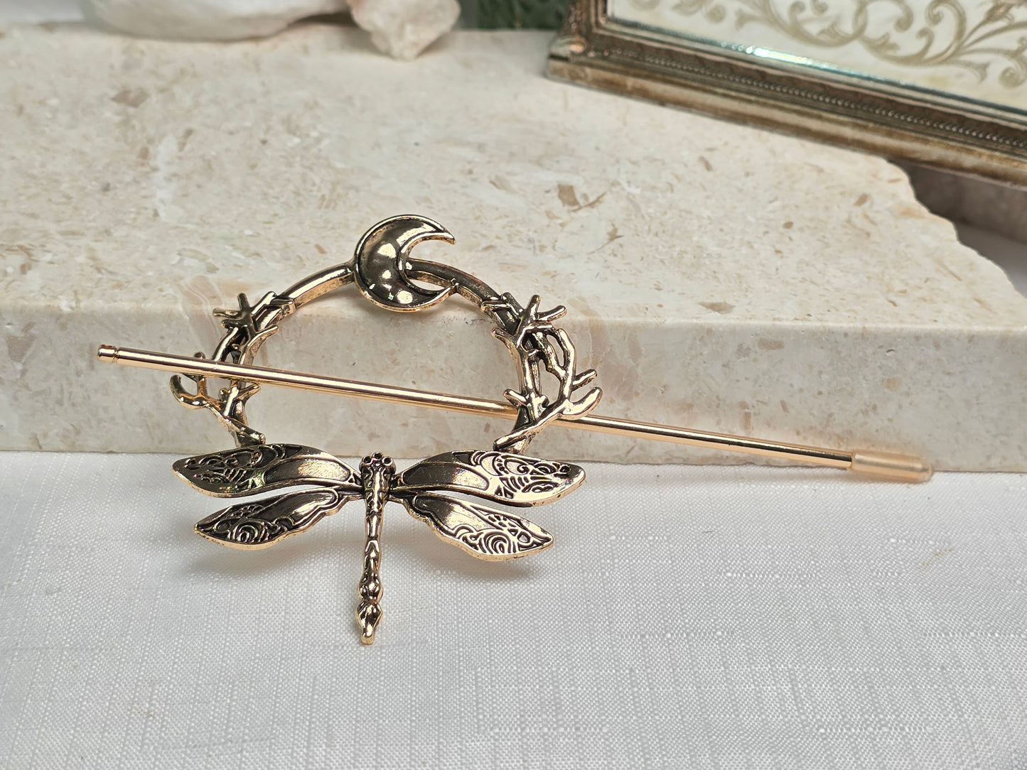 Dragonfly Moon Hair Clasp