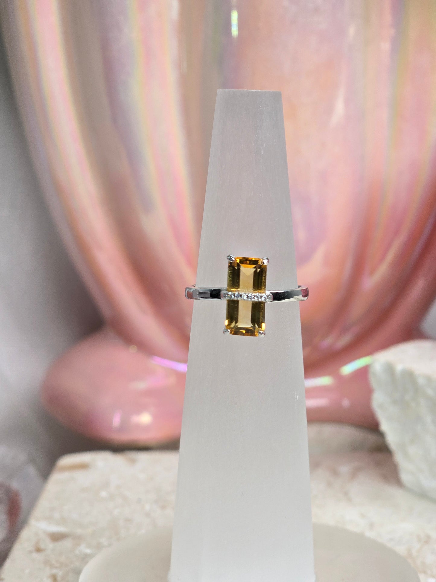 Sterling Silver & Crystal Adjustable Rings