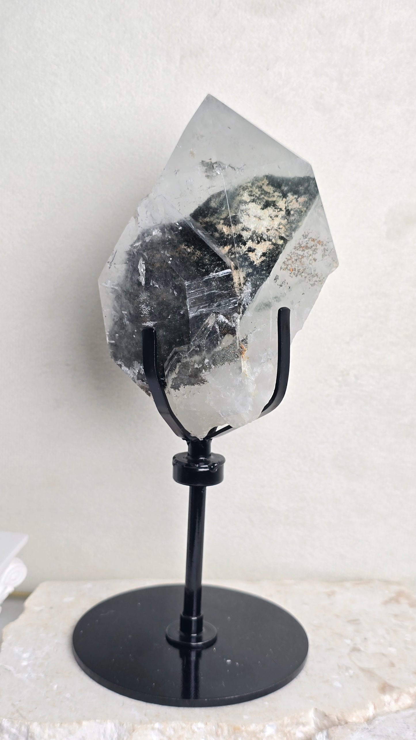 Garden Quartz Double Point & rotating stand