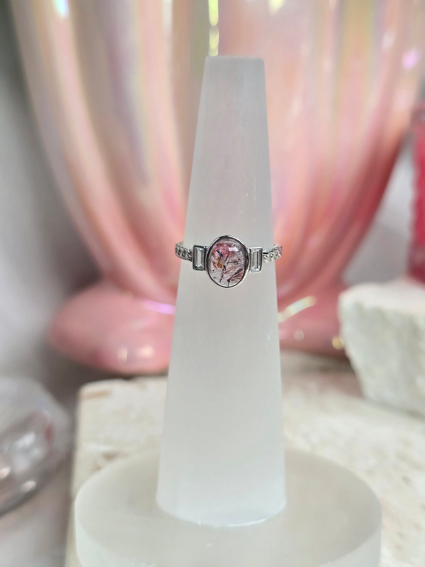 Sterling Silver & Crystal Adjustable Rings