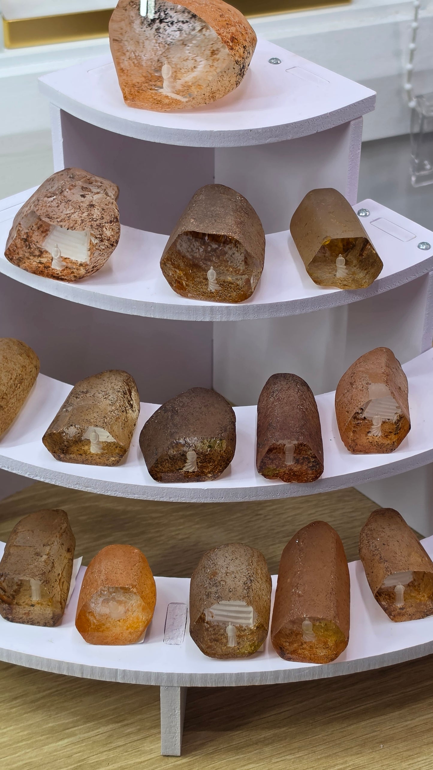 Handcrafted internally etched Quartz Seer Stones