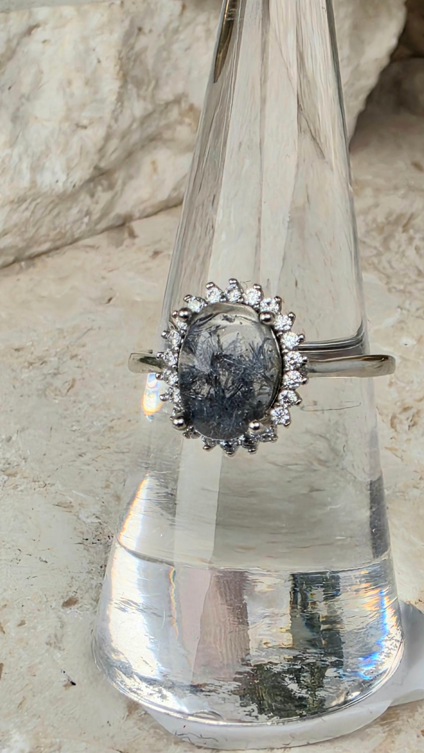 Sterling Silver Dumortierite adjustable ring