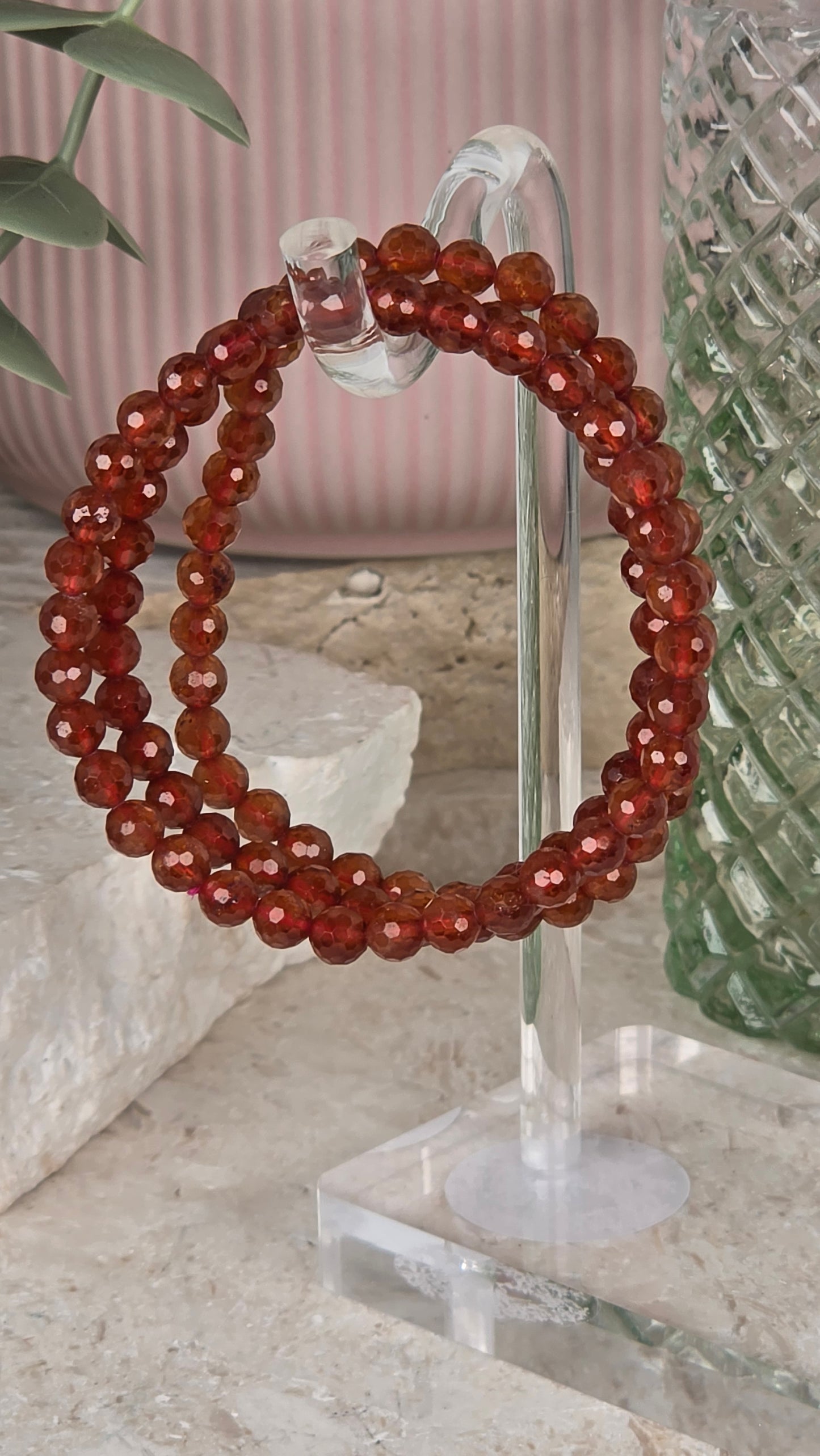 Orange Garnet 5mm bracelet