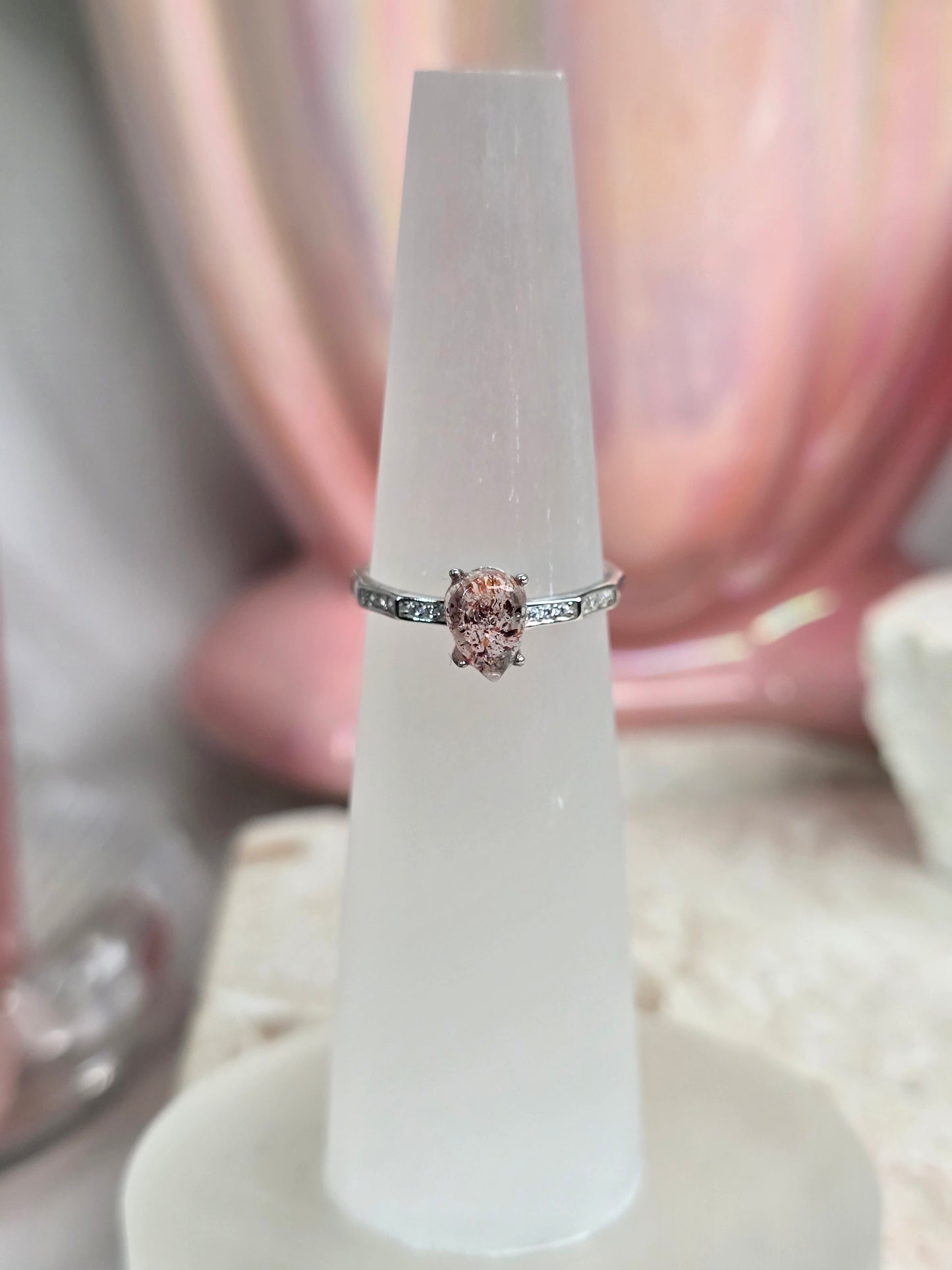 Sterling Silver & Crystal Adjustable Rings