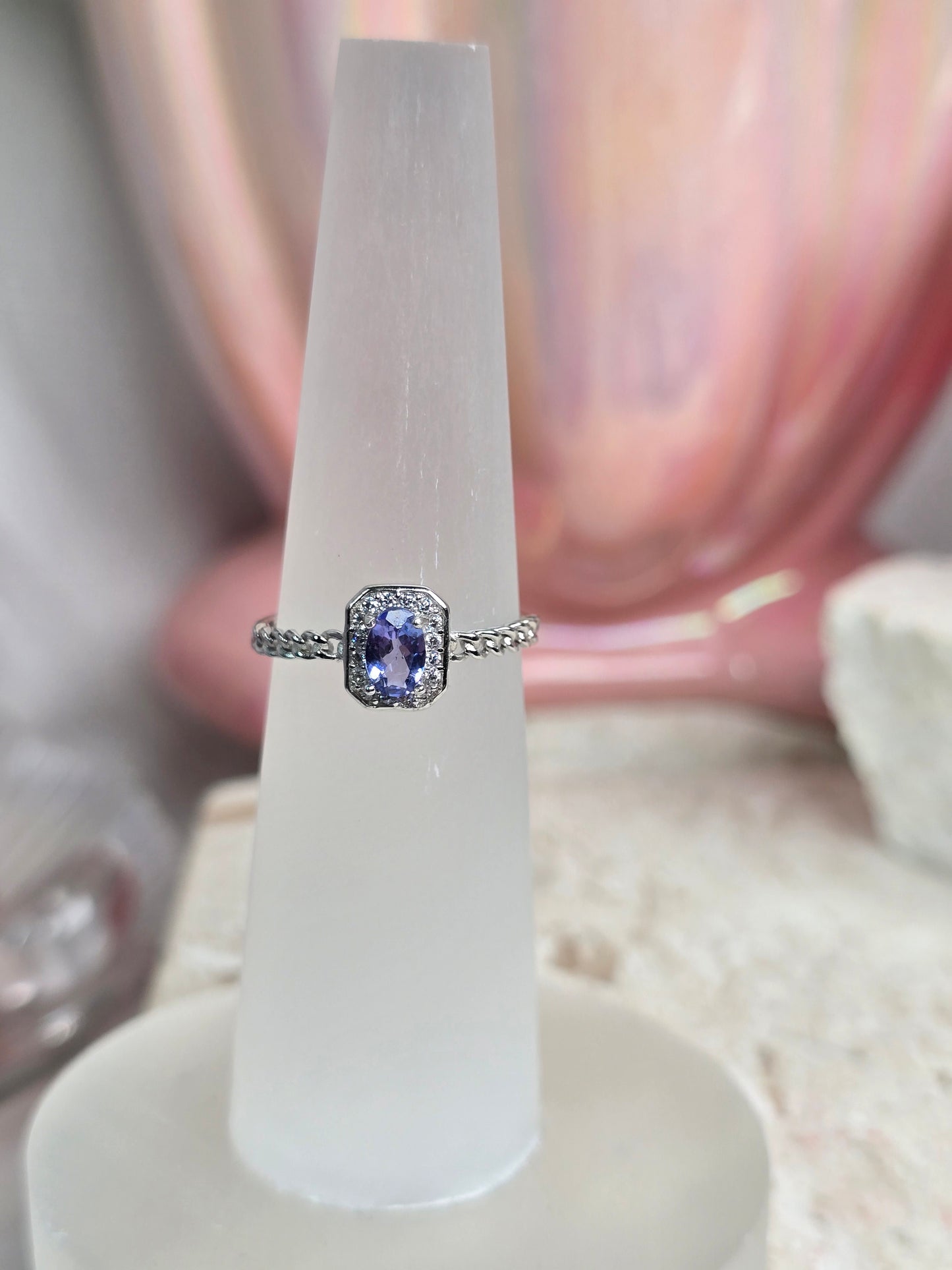 Sterling Silver & Crystal Adjustable Rings