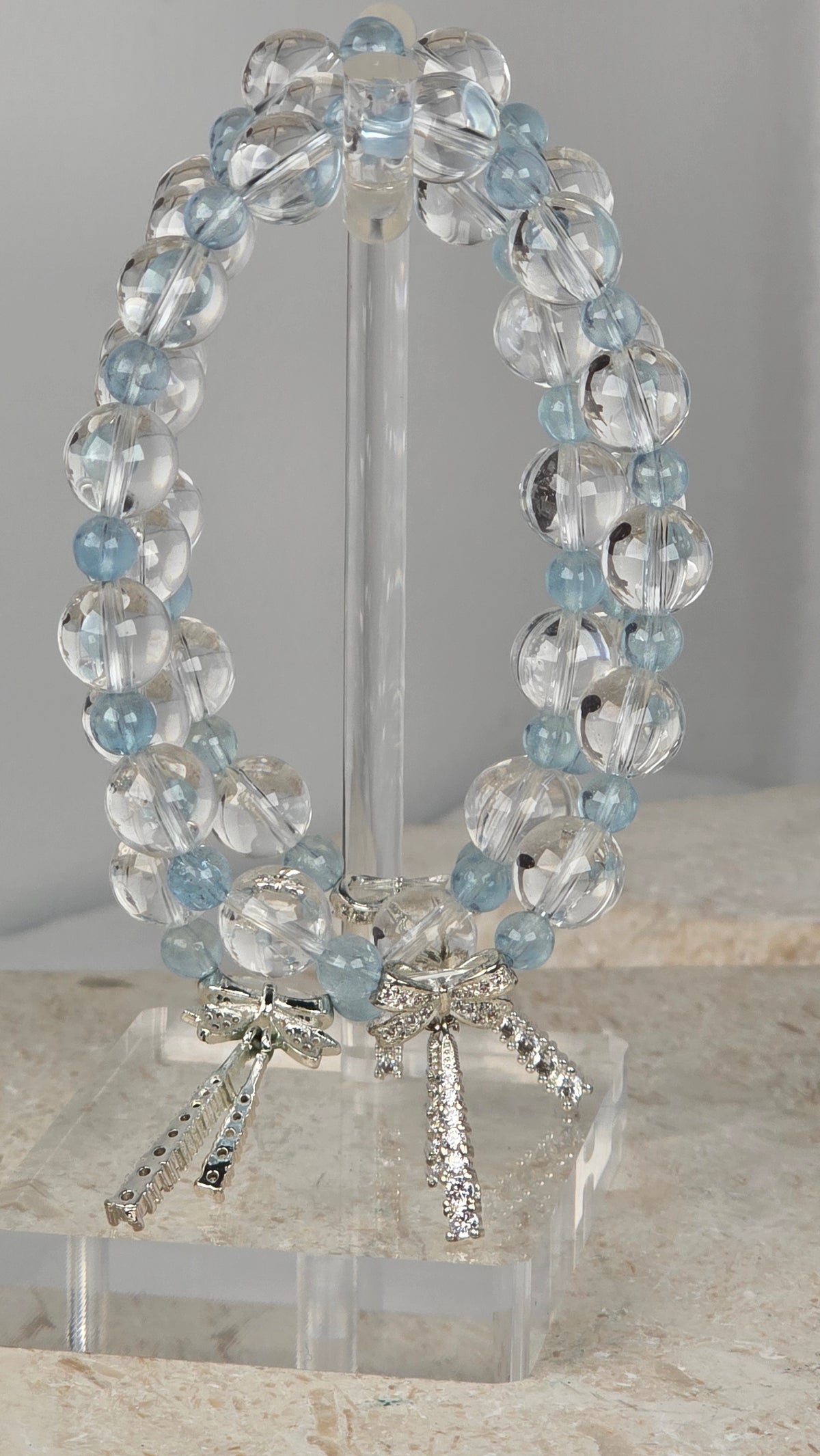 AAA Aquamarine & Quartz Bracelet