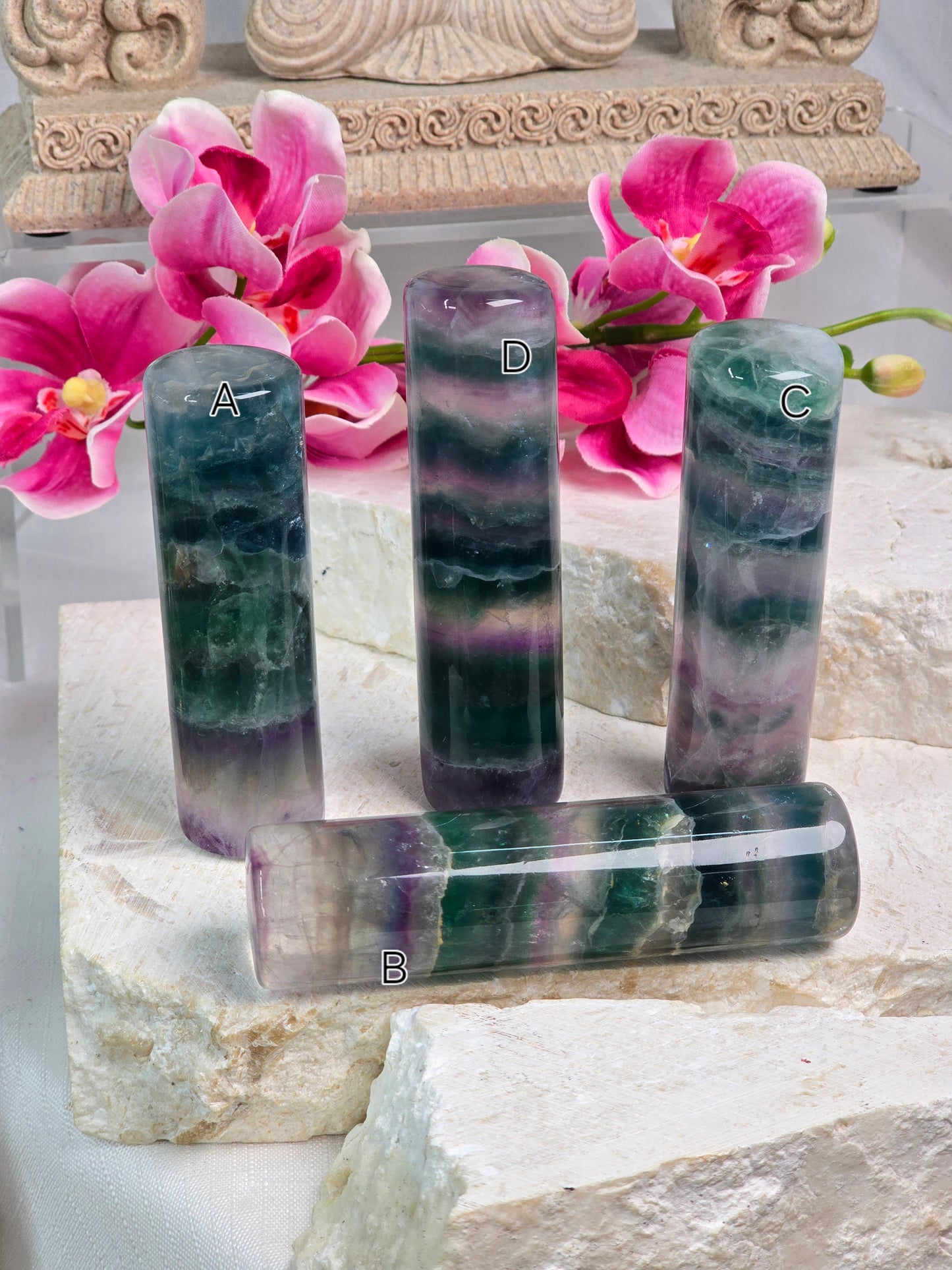 Rainbow Fluorite Cylinder Tower