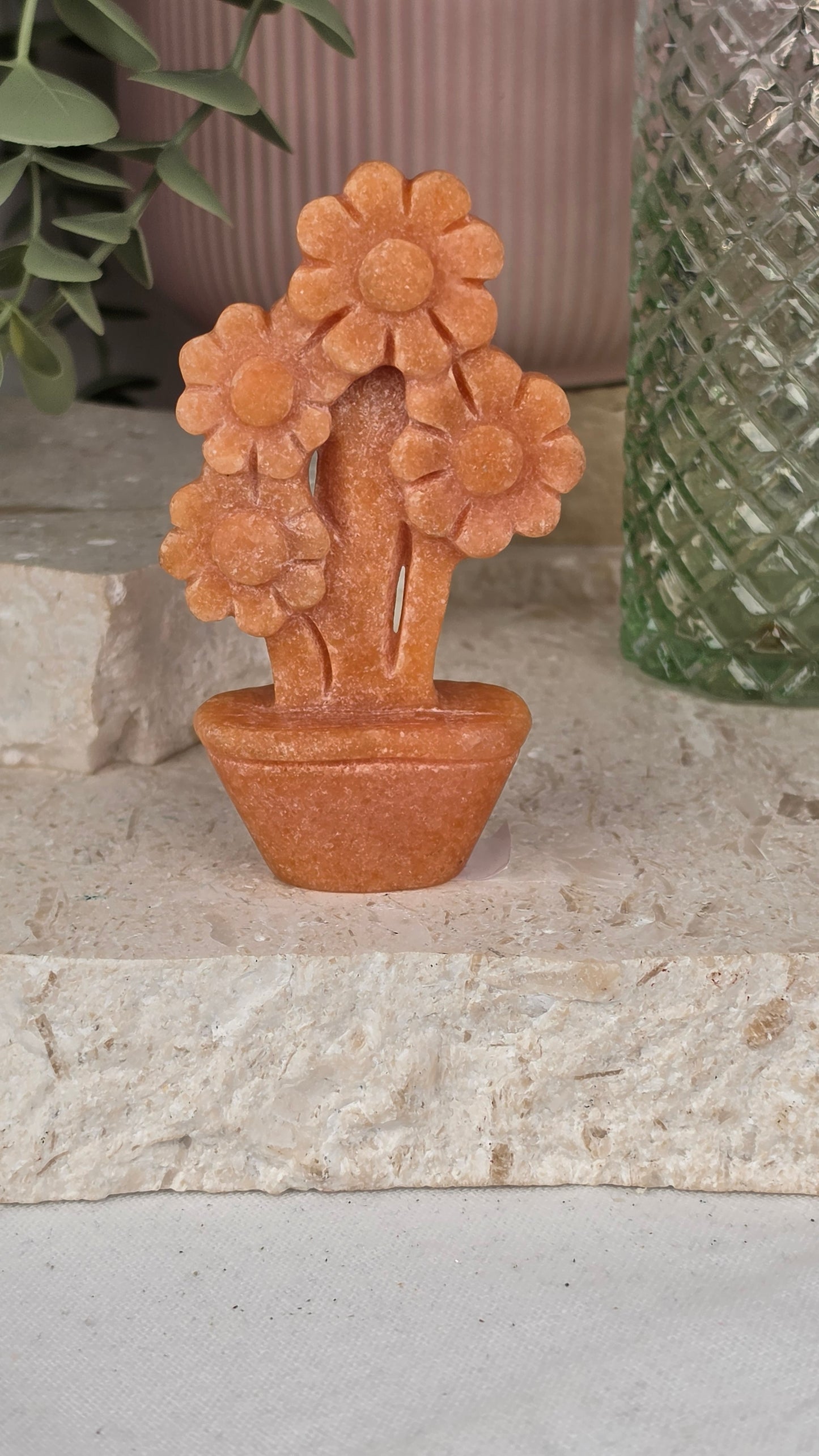 Orange Aventurine Flower Pot