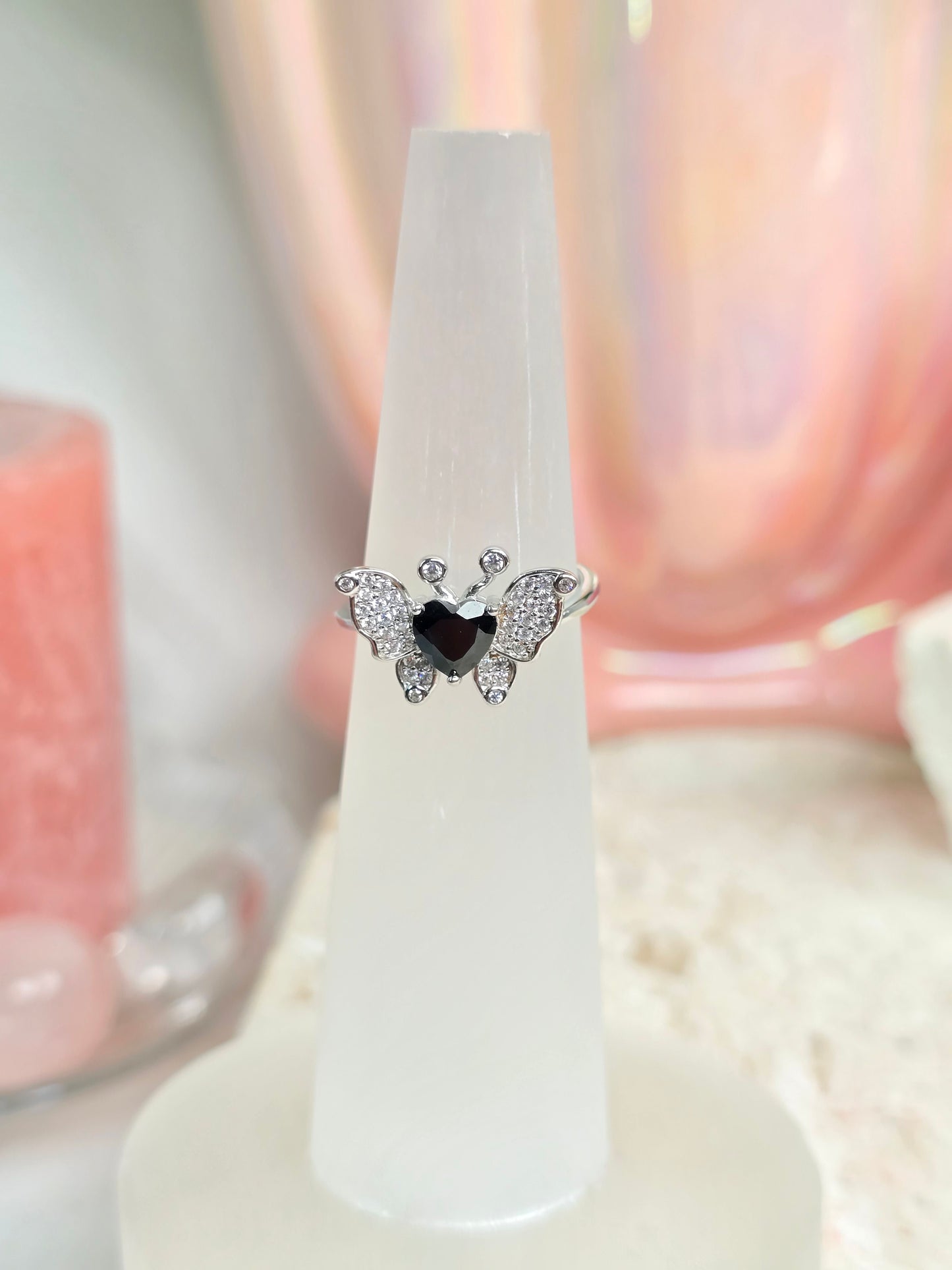 Sterling Silver & Crystal Adjustable Rings