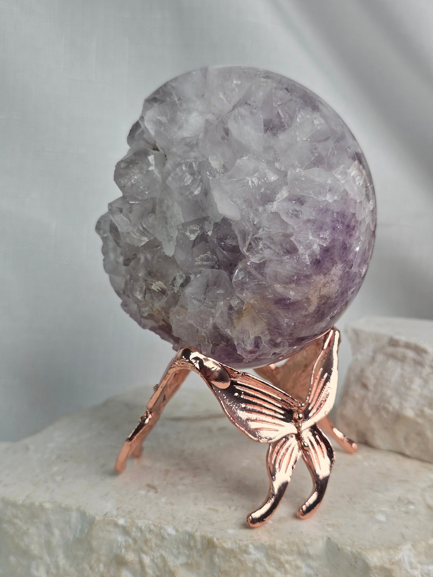 Pink Amethyst /Quartz Druzy Sphere