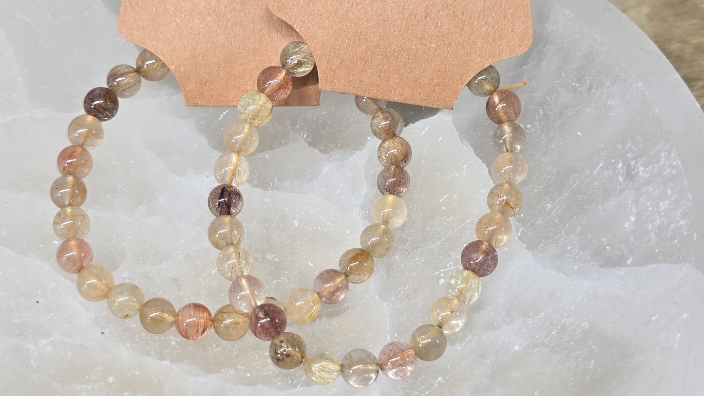 Gold & Copper Rutile Quartz Bracelet
