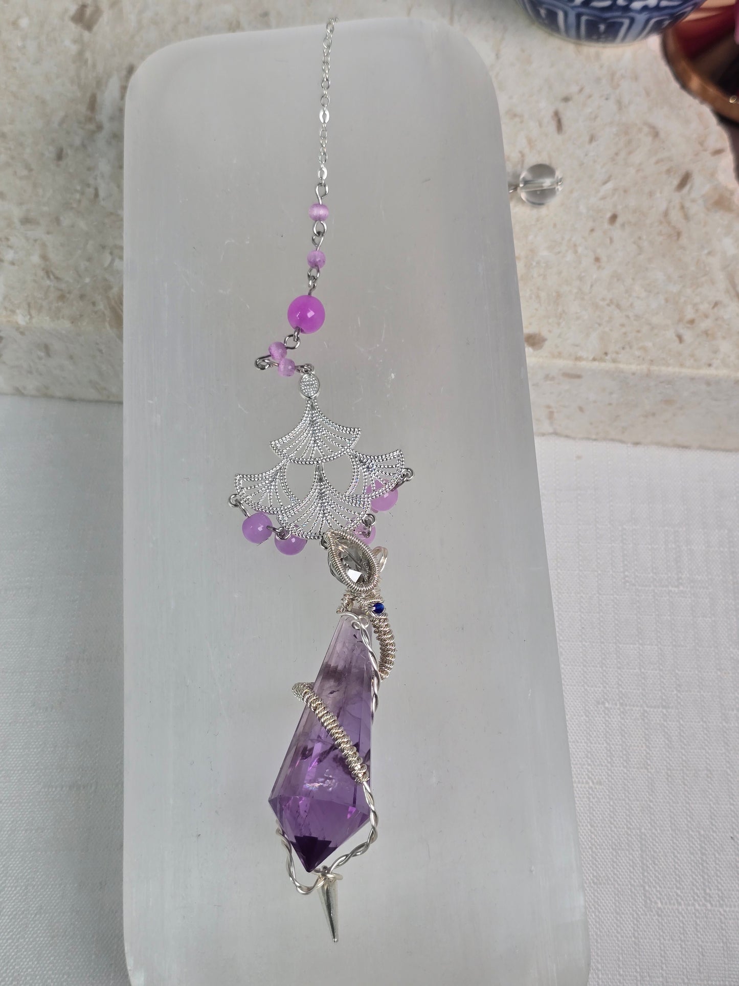 Amethyst Ornate AAA grade Pendulum