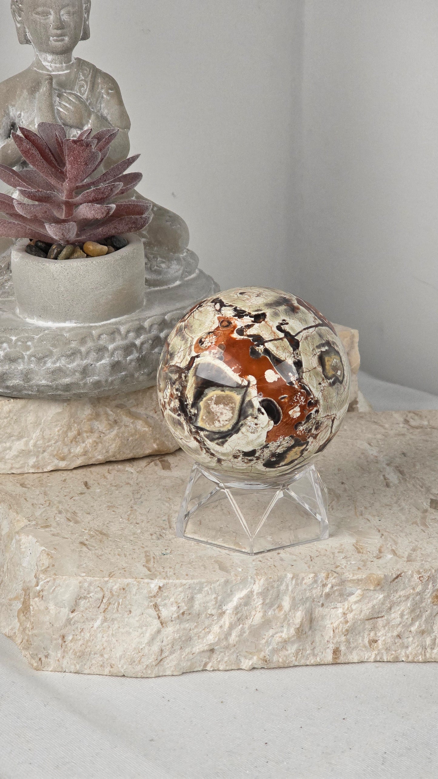 Indonesian Money Agate Sphere