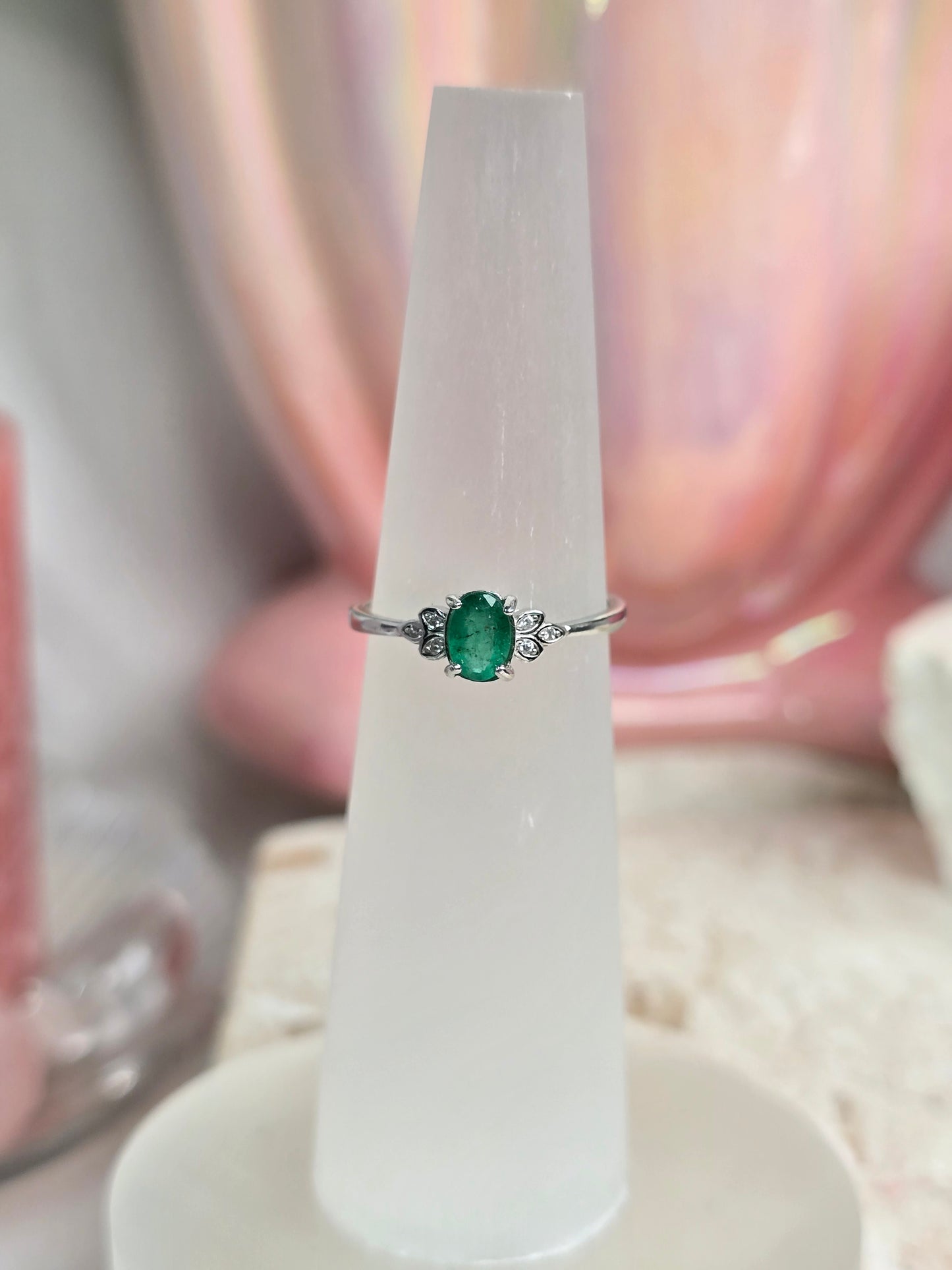 Sterling Silver & Crystal Adjustable Rings
