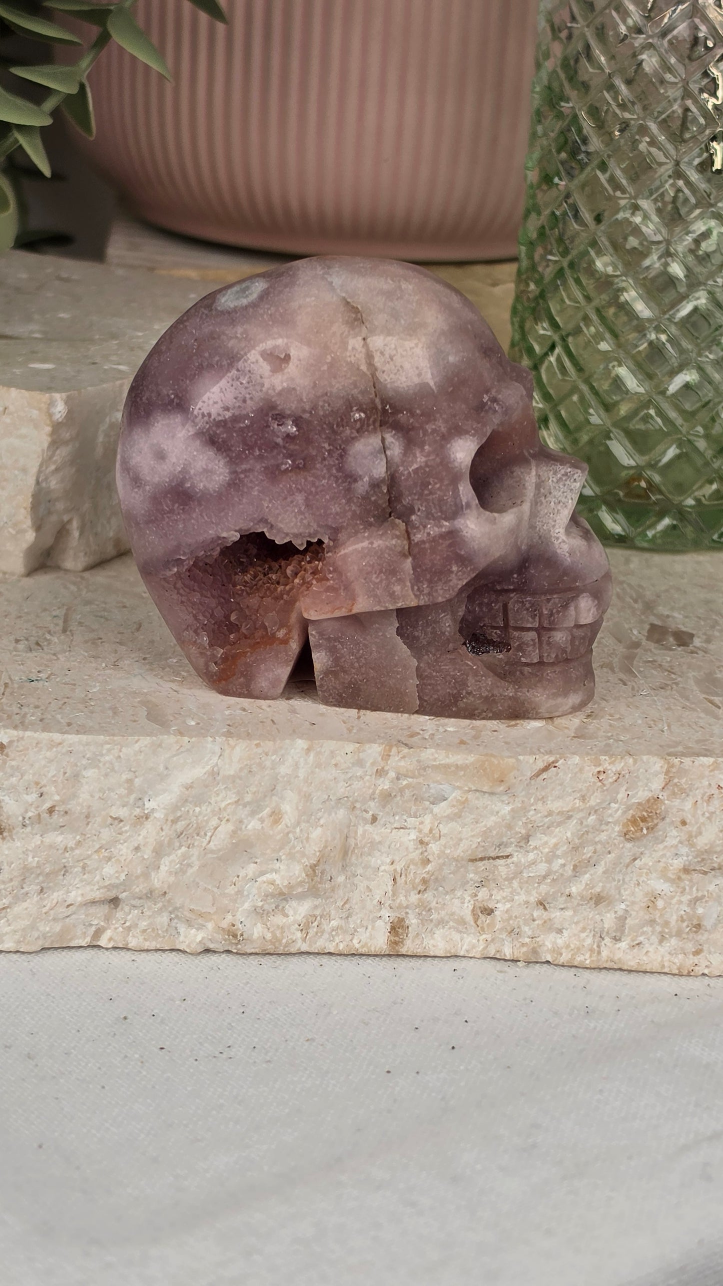 Pink Amethyst Skull
