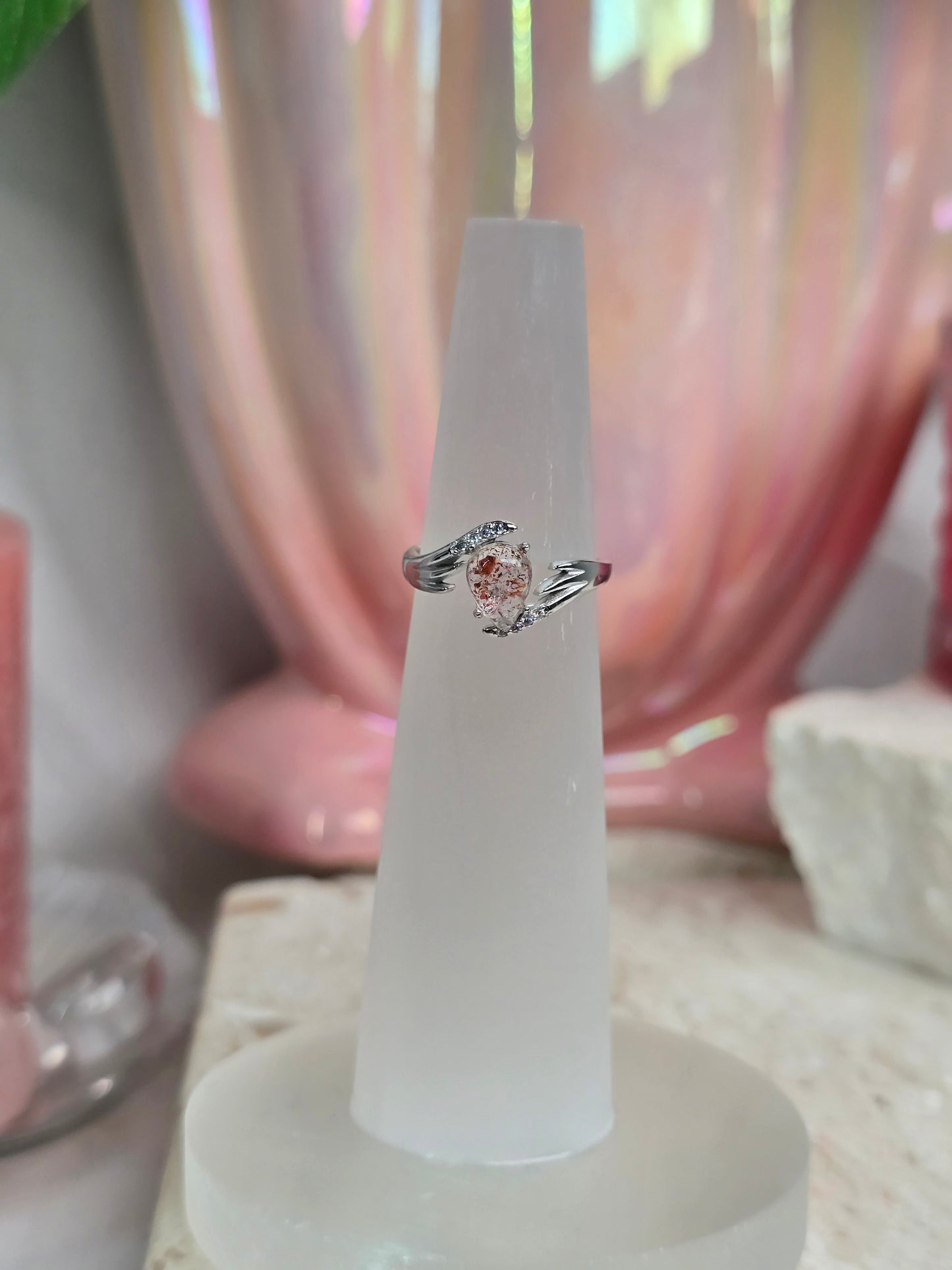 Sterling Silver & Crystal Adjustable Rings