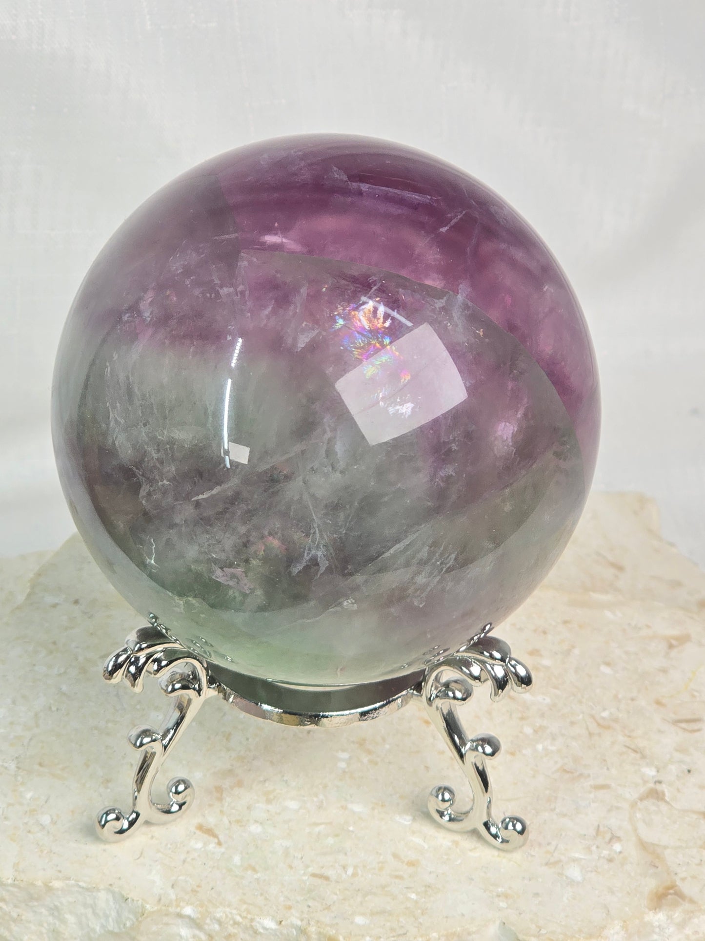Green/Purple Fluorite Sphere