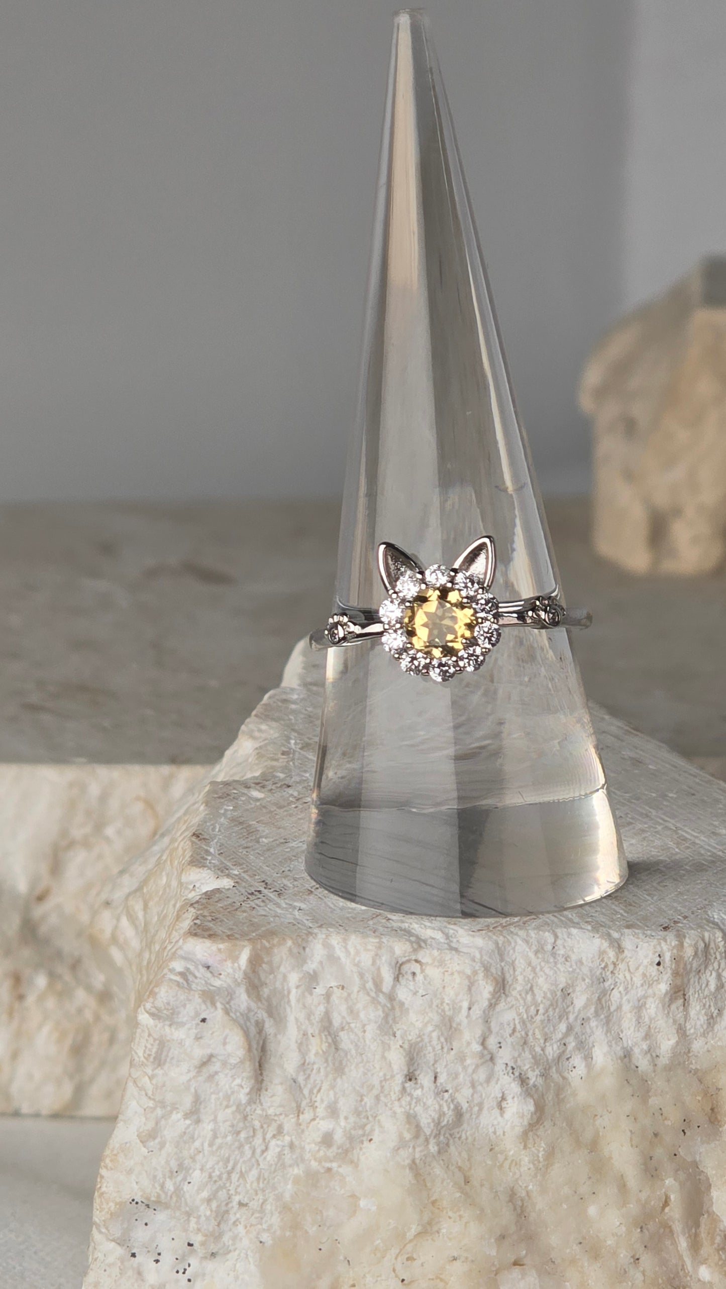 Citrine Sterling Silver Ring adjustable band