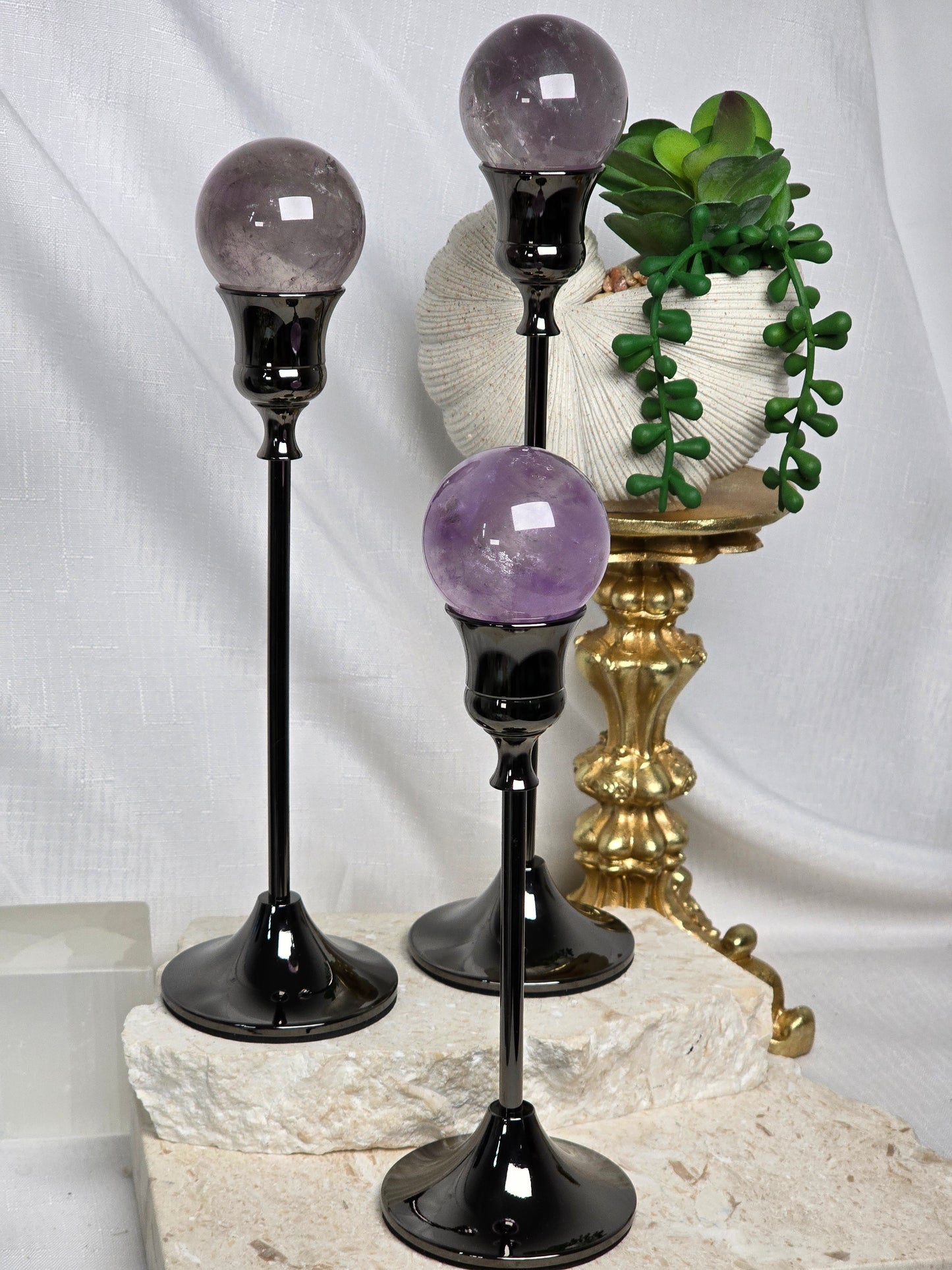 Tall Metal Candle stick Sphere stand