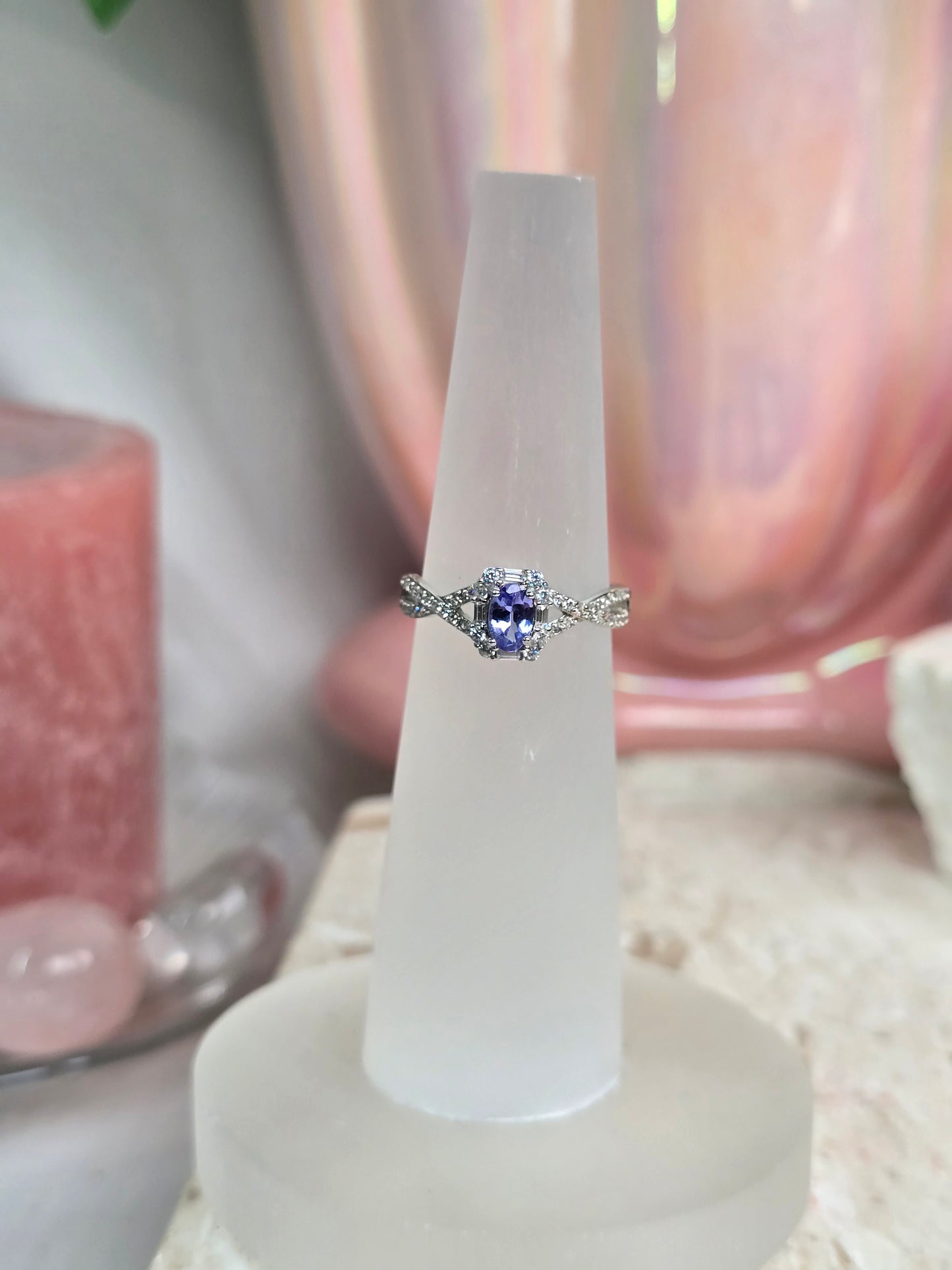Sterling Silver & Crystal Adjustable Rings