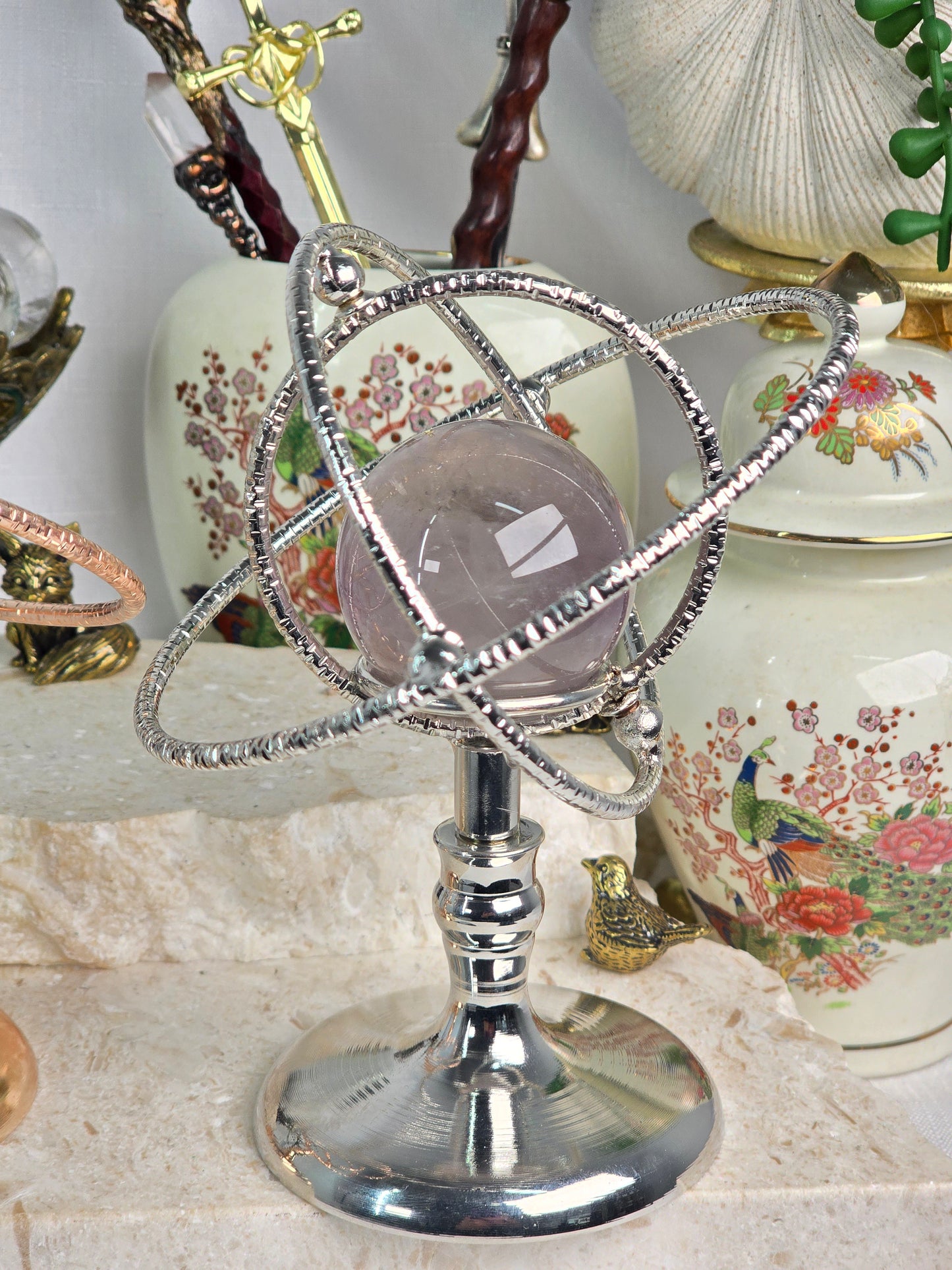 Silver Solar System Sphere Stand