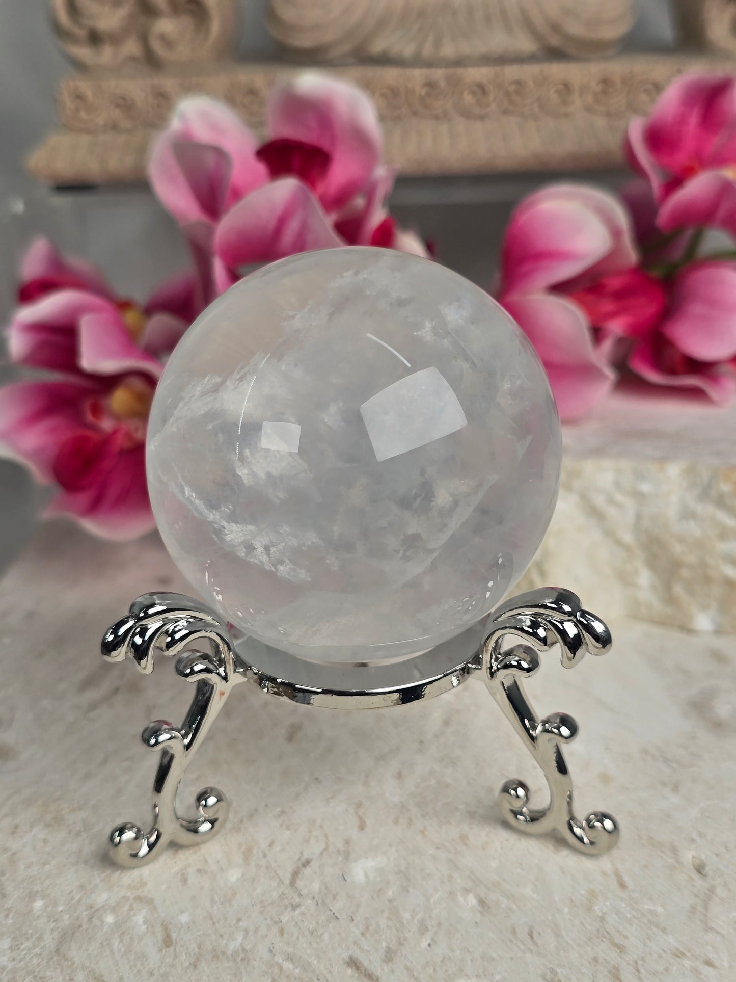 White Fluorite Sphere