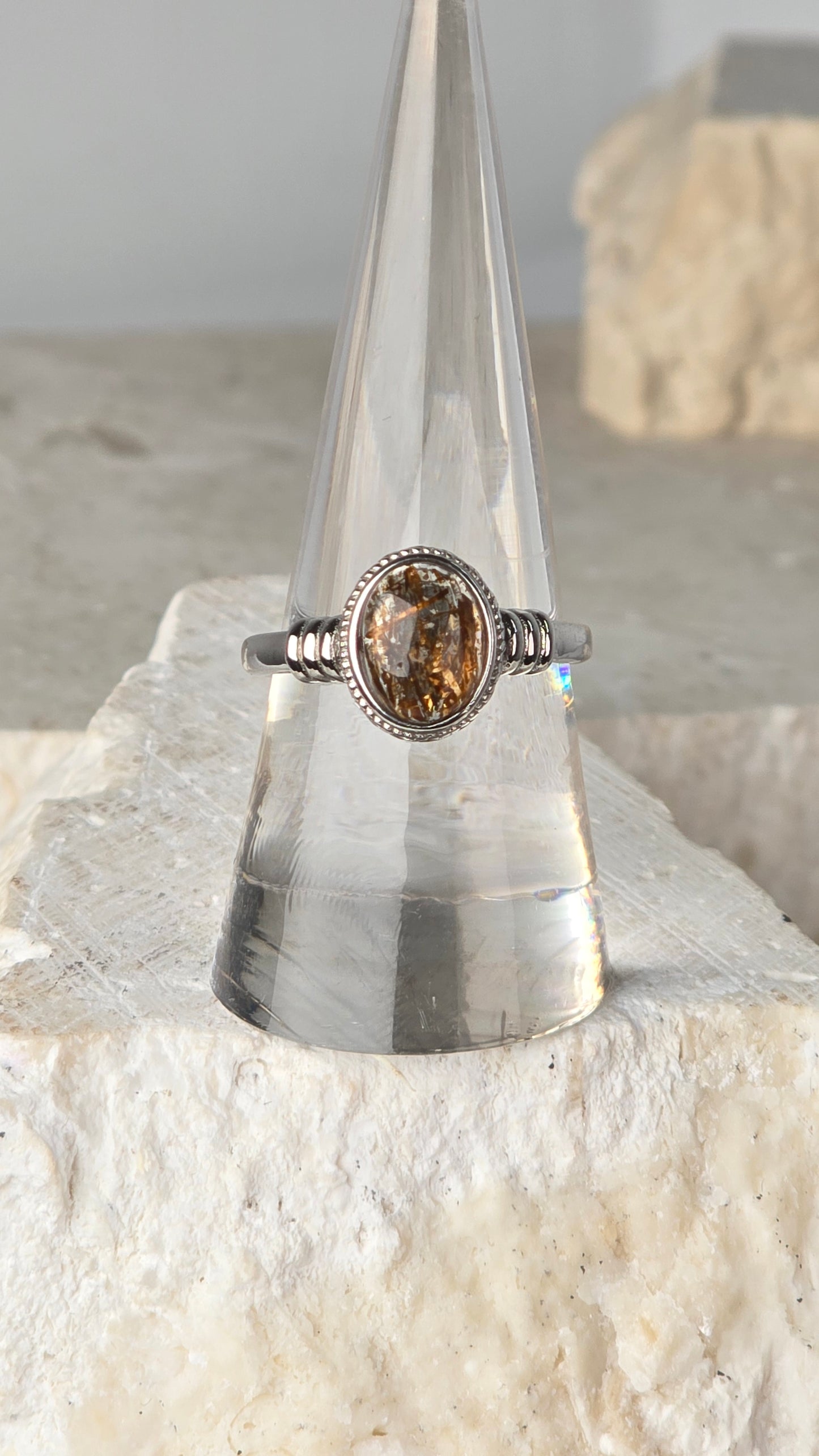Copper Rutile Sterling Silver Ring adjustable band