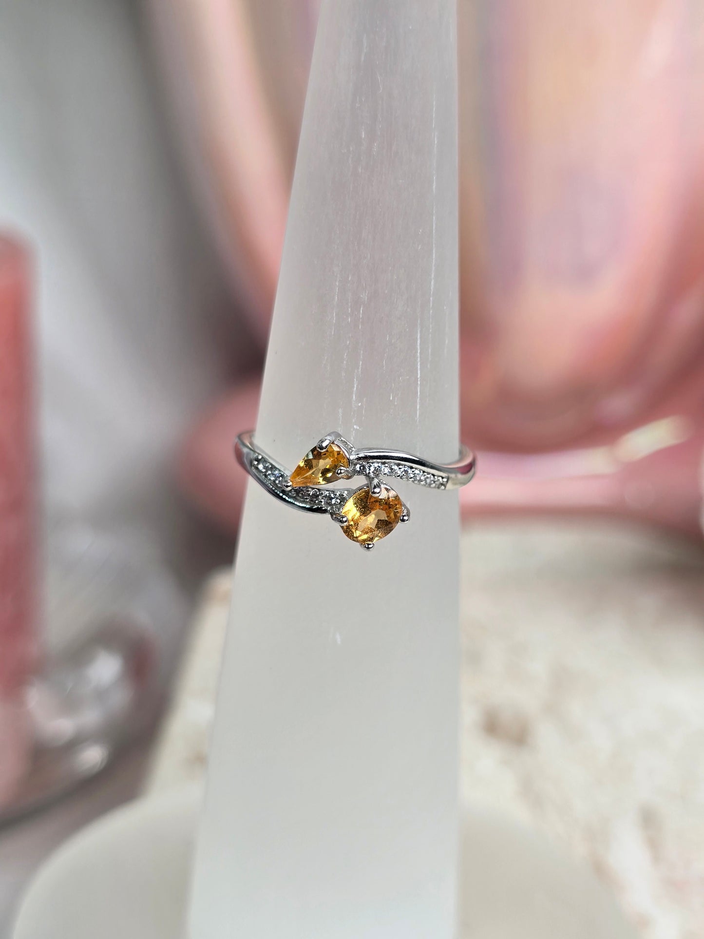 Sterling Silver & Crystal Adjustable Rings