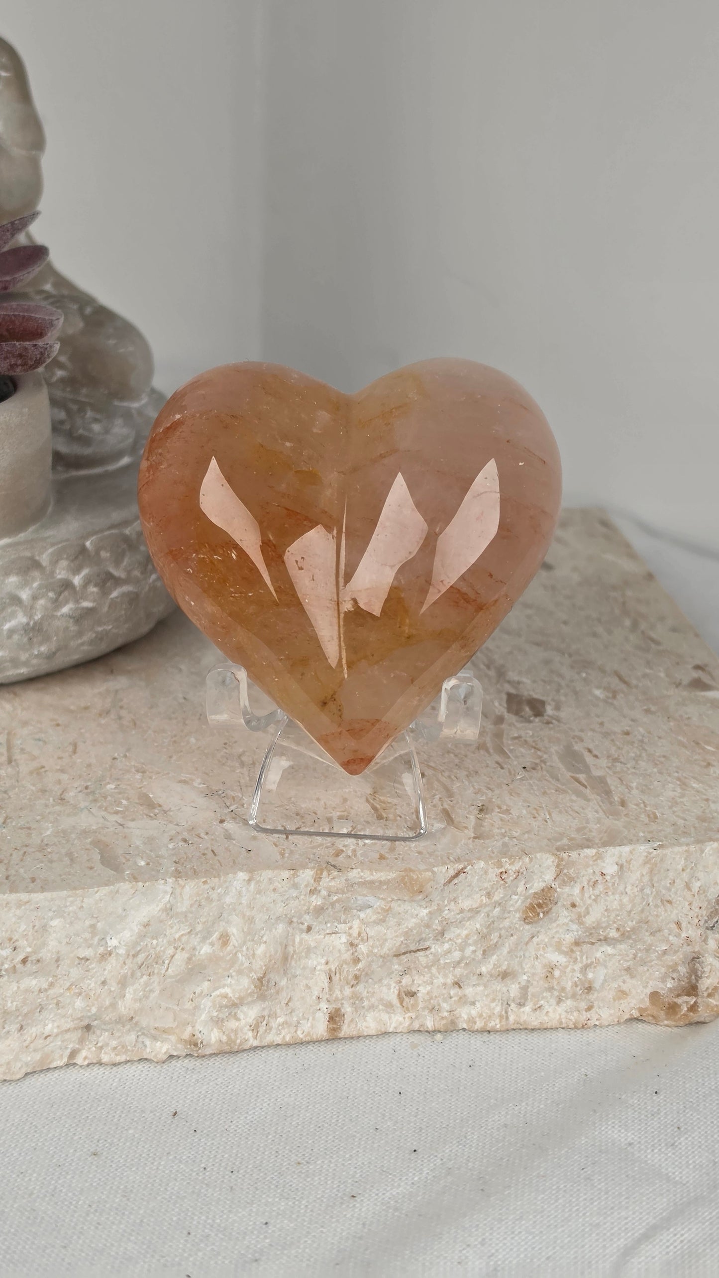 Fire Quartz Puffy Heart