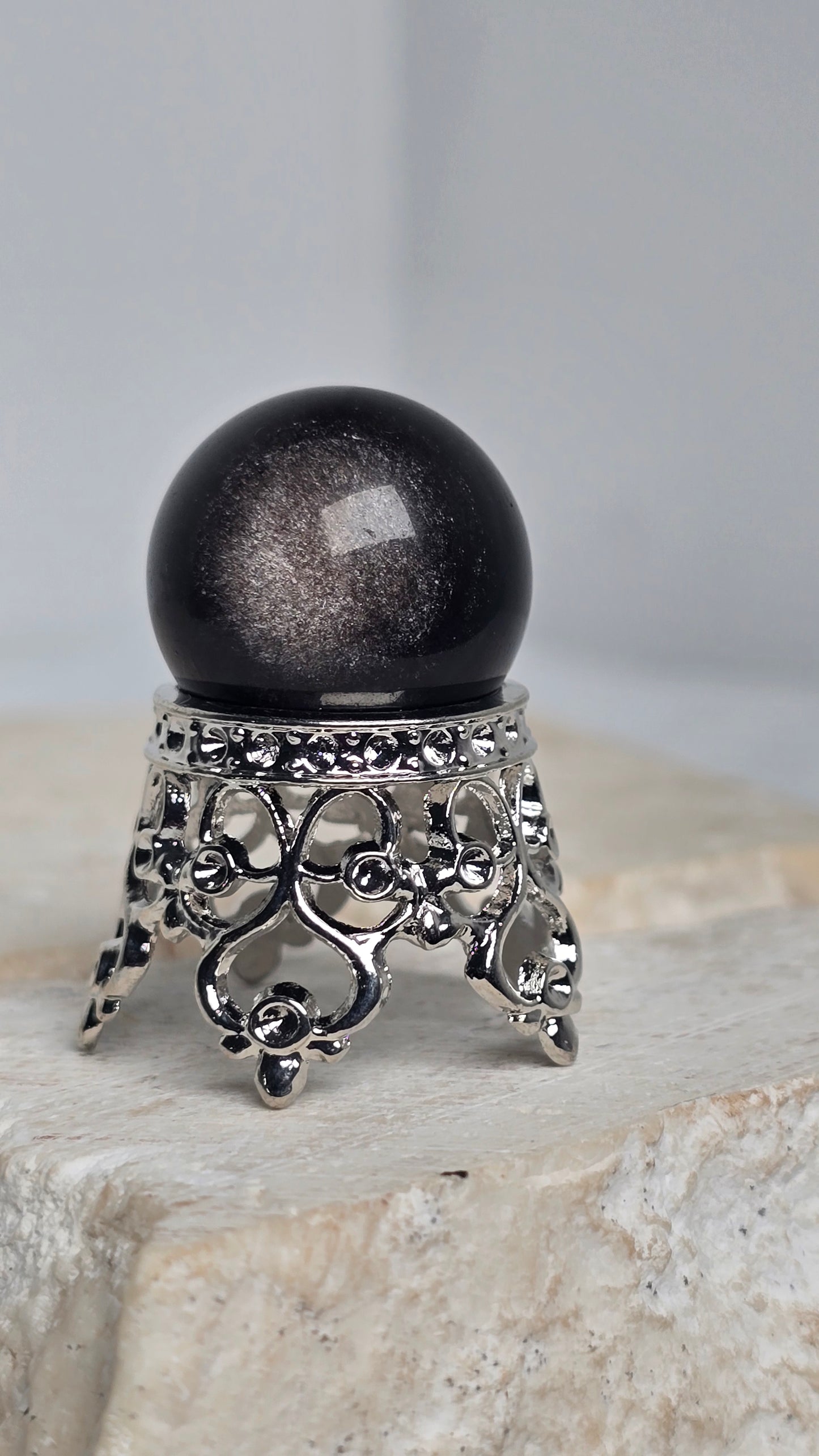 2cm Silver Sheen Obsidian Spheres