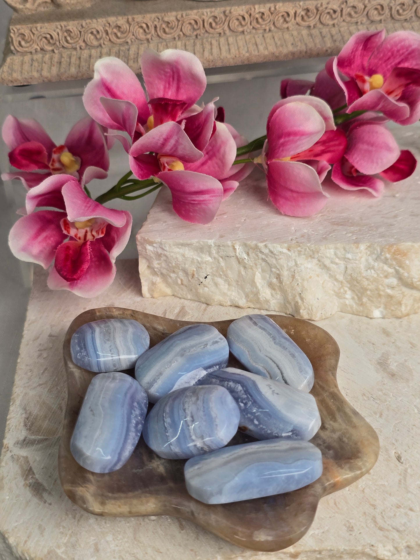 Blue Lace Agate Mini Palm Stones